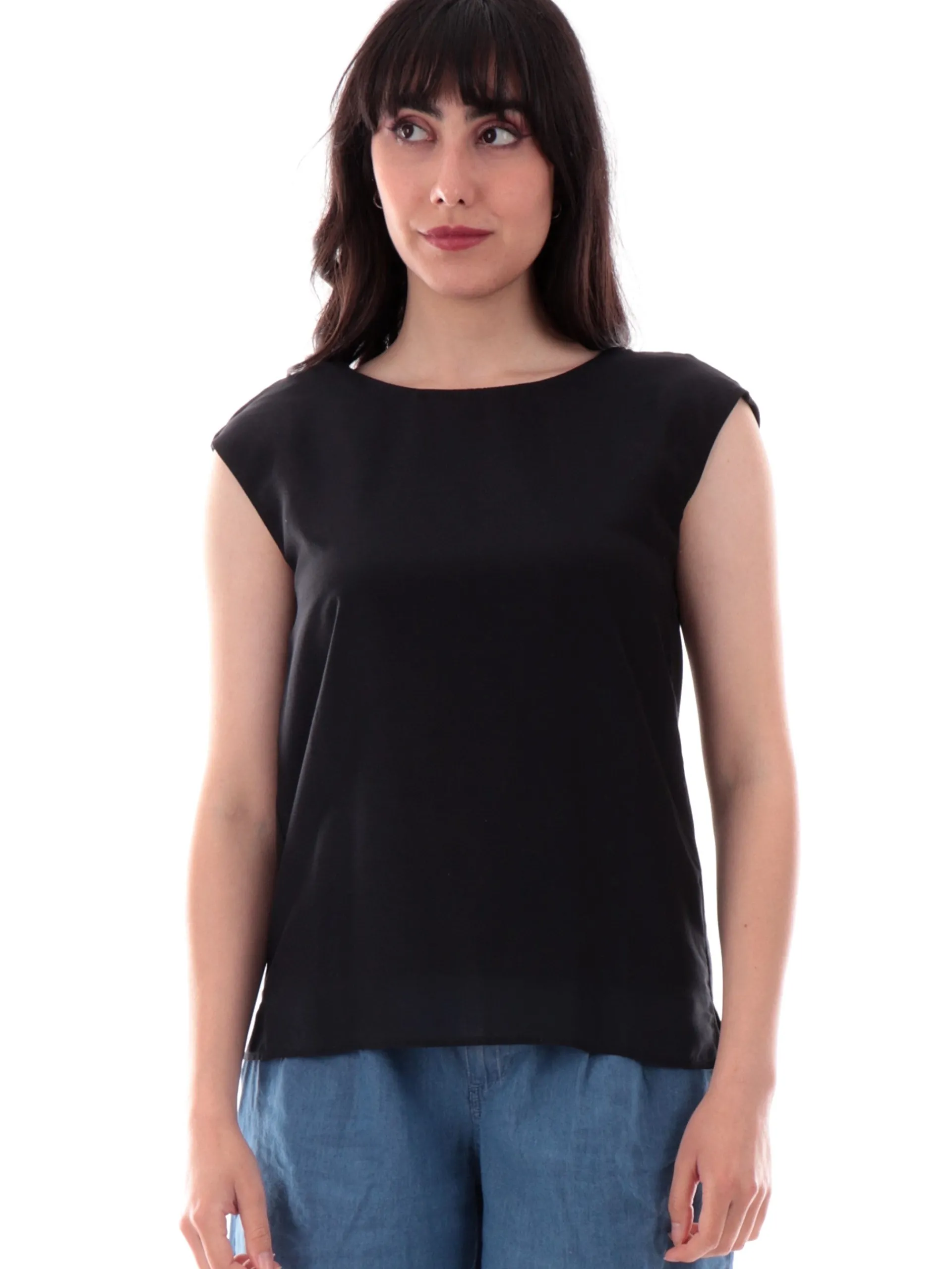 EMME MARELLA Top & Camicie*Camicia nera da donna con maniche aletta Zinco