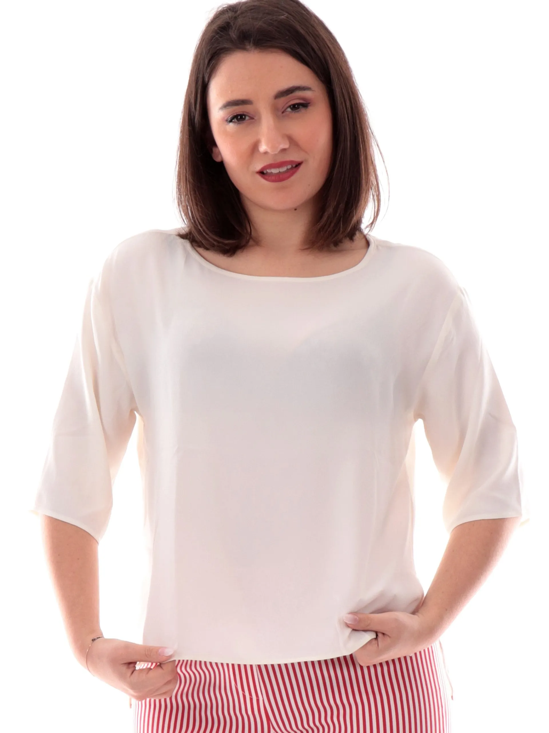 EMME MARELLA Top & Camicie*Camicia seta bianca morbida da donna ATZECO