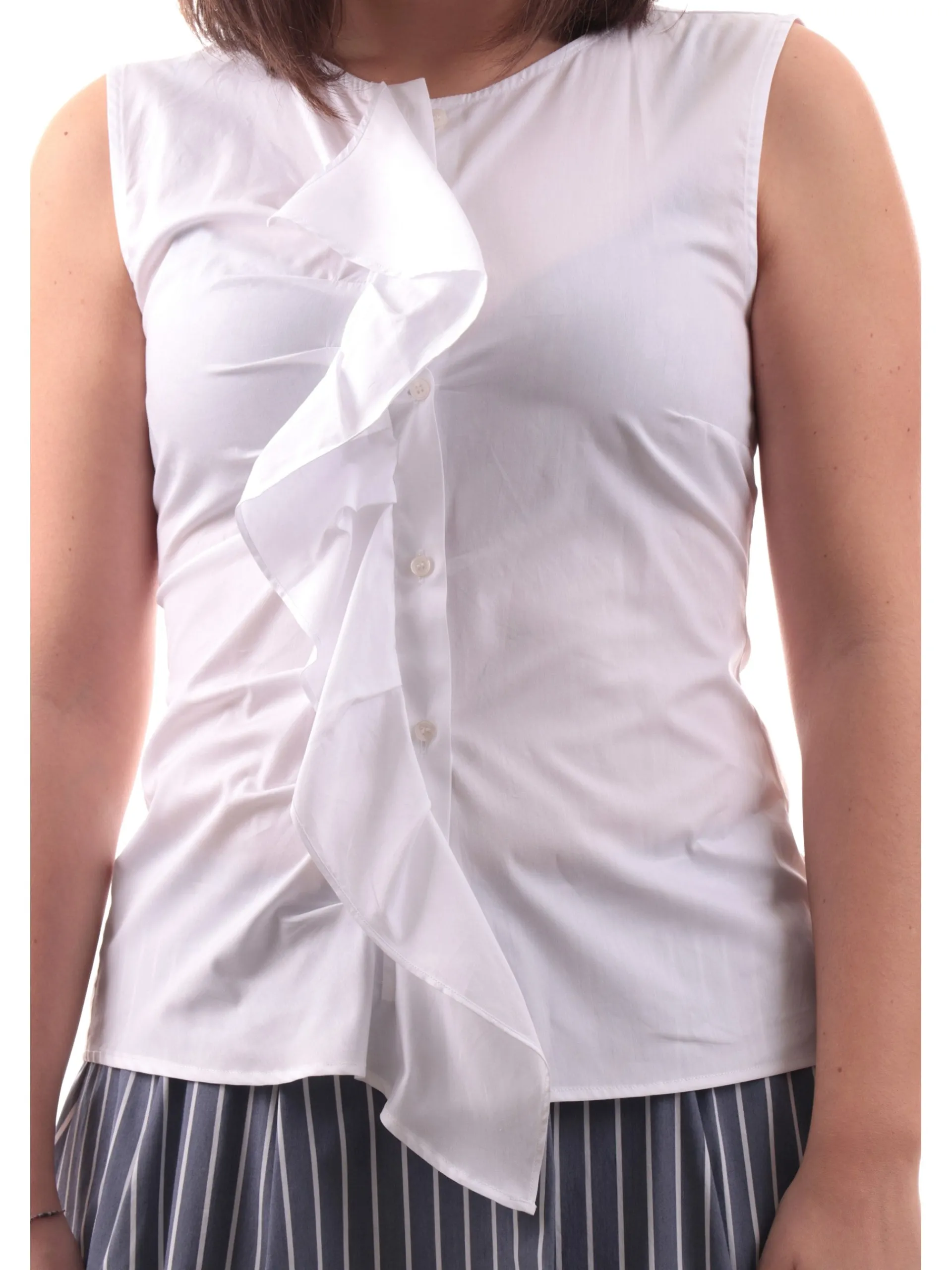 EMME MARELLA Top & Camicie*Camicia smanicata bianca da donna balze COSTONE