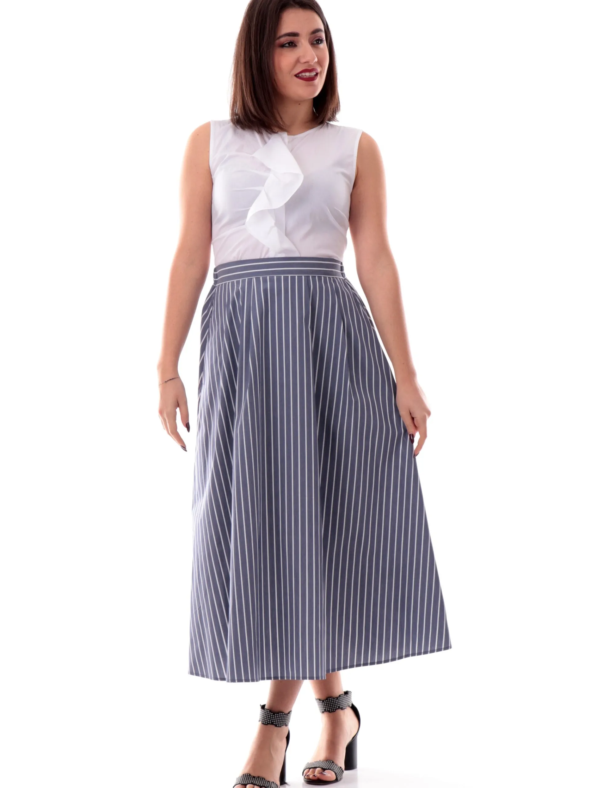 EMME MARELLA Top & Camicie*Camicia smanicata bianca da donna balze COSTONE