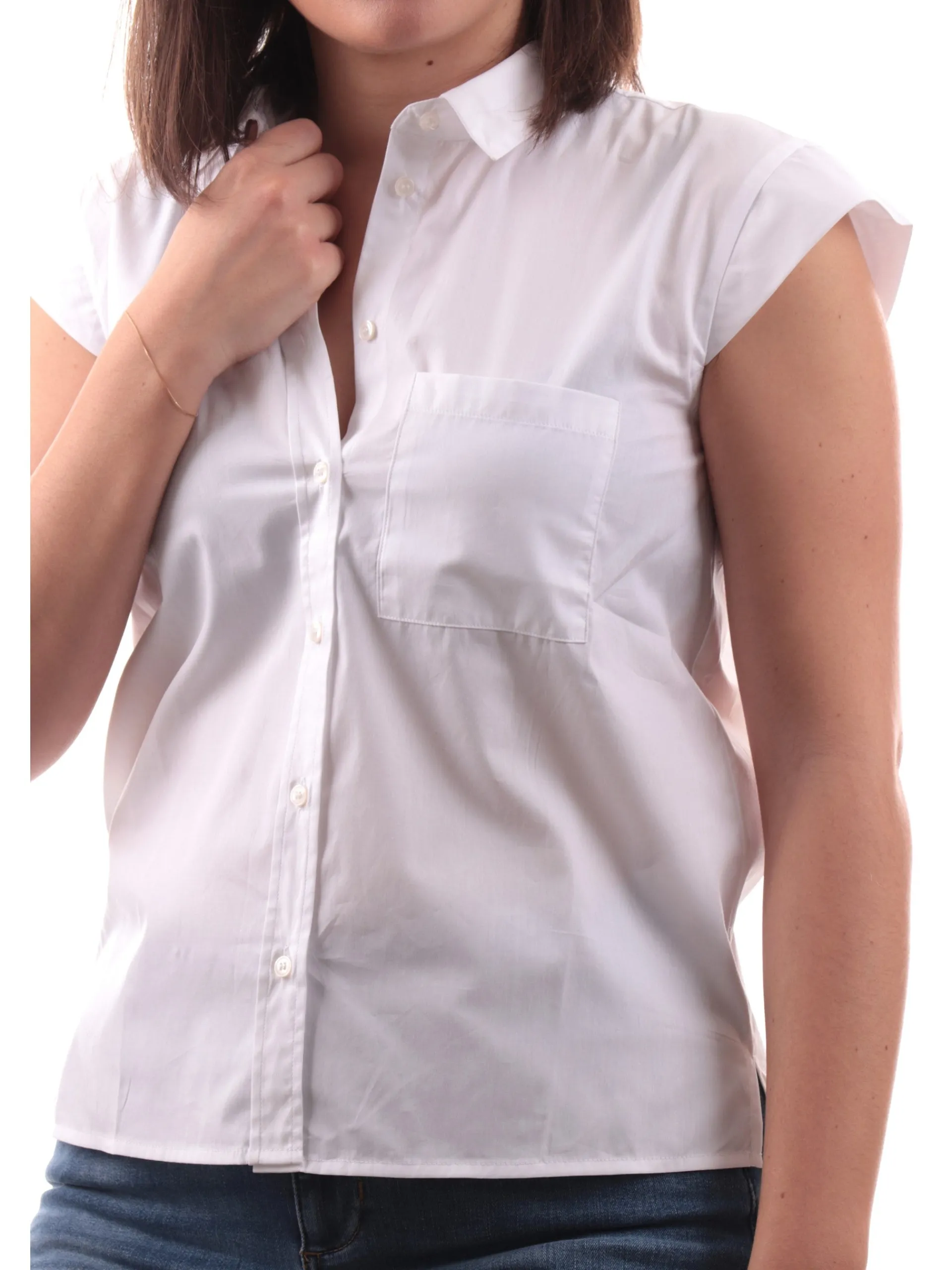 EMME MARELLA Top & Camicie*Camicia smanicata bianca da donna con taschino SALMO