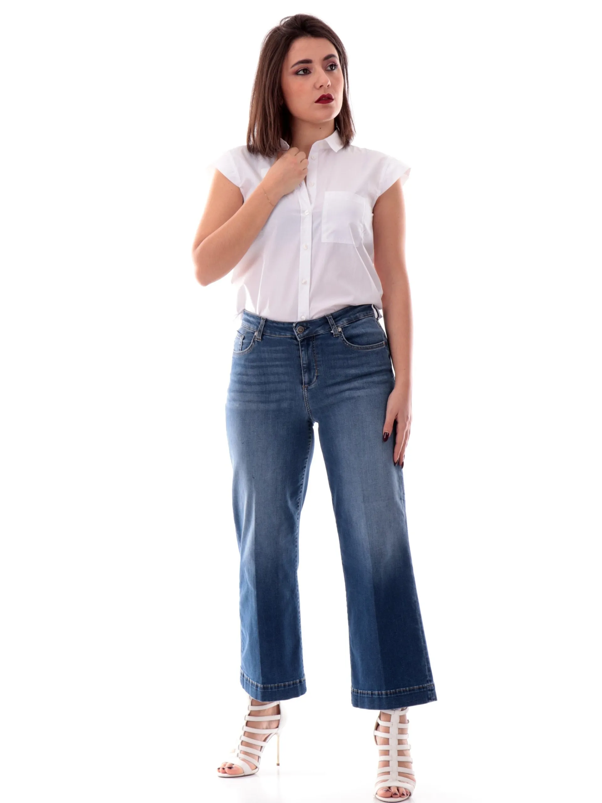EMME MARELLA Top & Camicie*Camicia smanicata bianca da donna con taschino SALMO