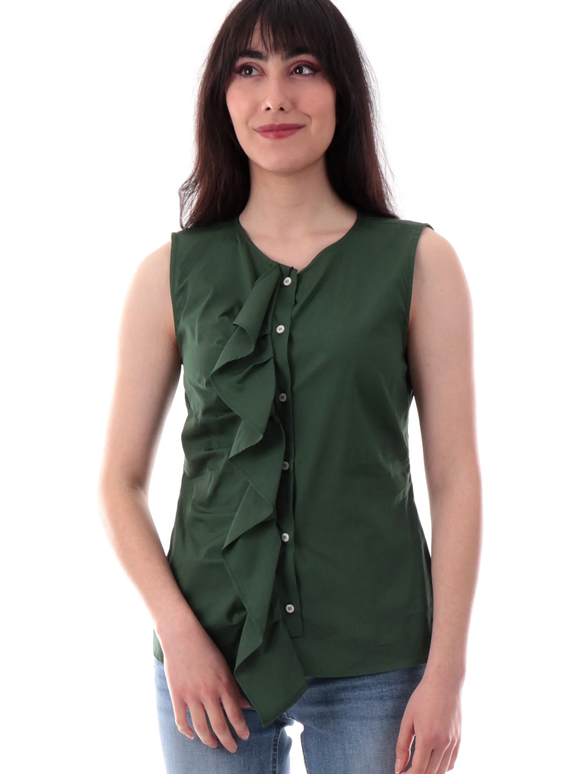EMME MARELLA Top & Camicie*Camicia smanicata verde da donna balze COSTONE