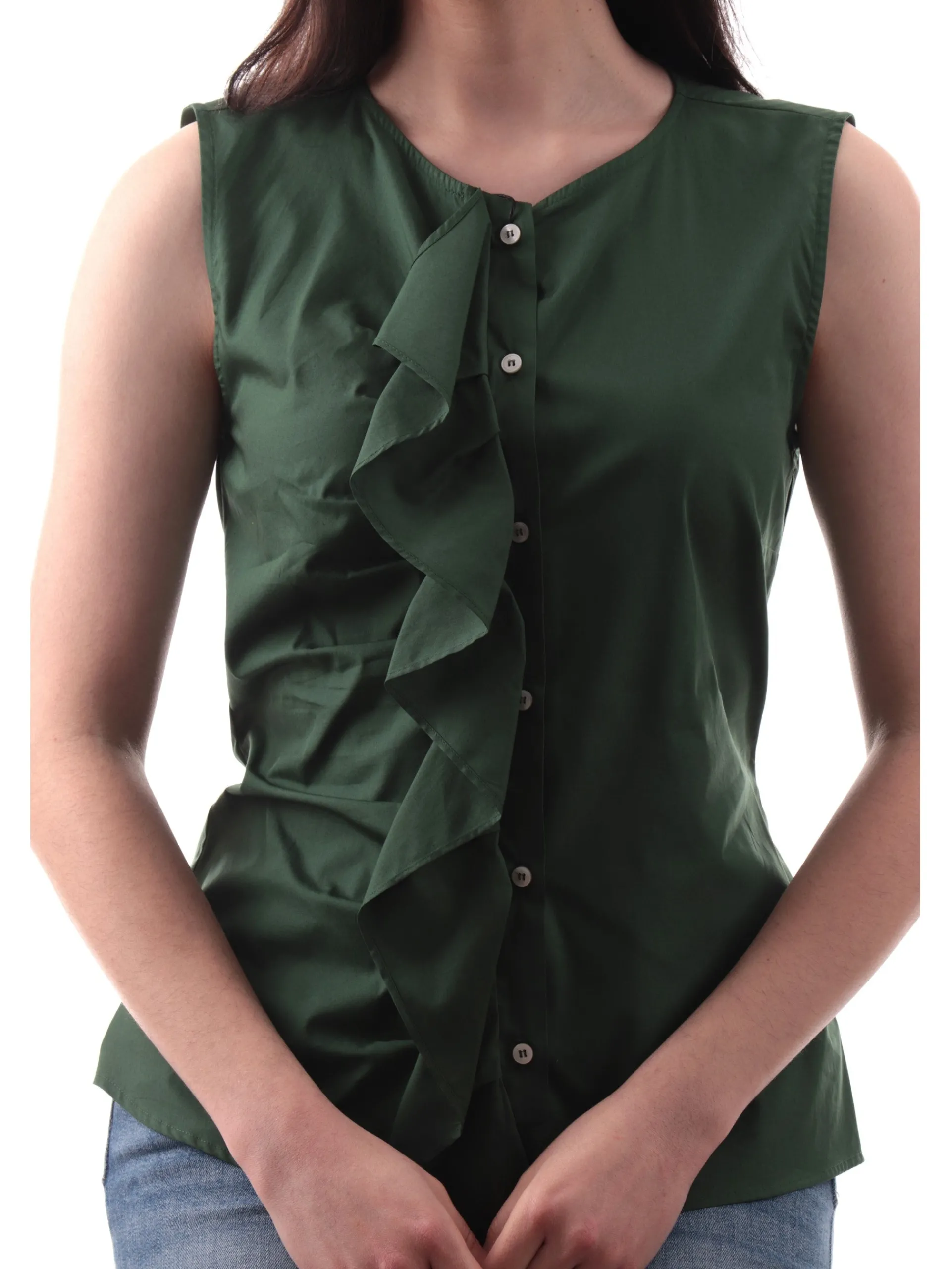 EMME MARELLA Top & Camicie*Camicia smanicata verde da donna balze COSTONE
