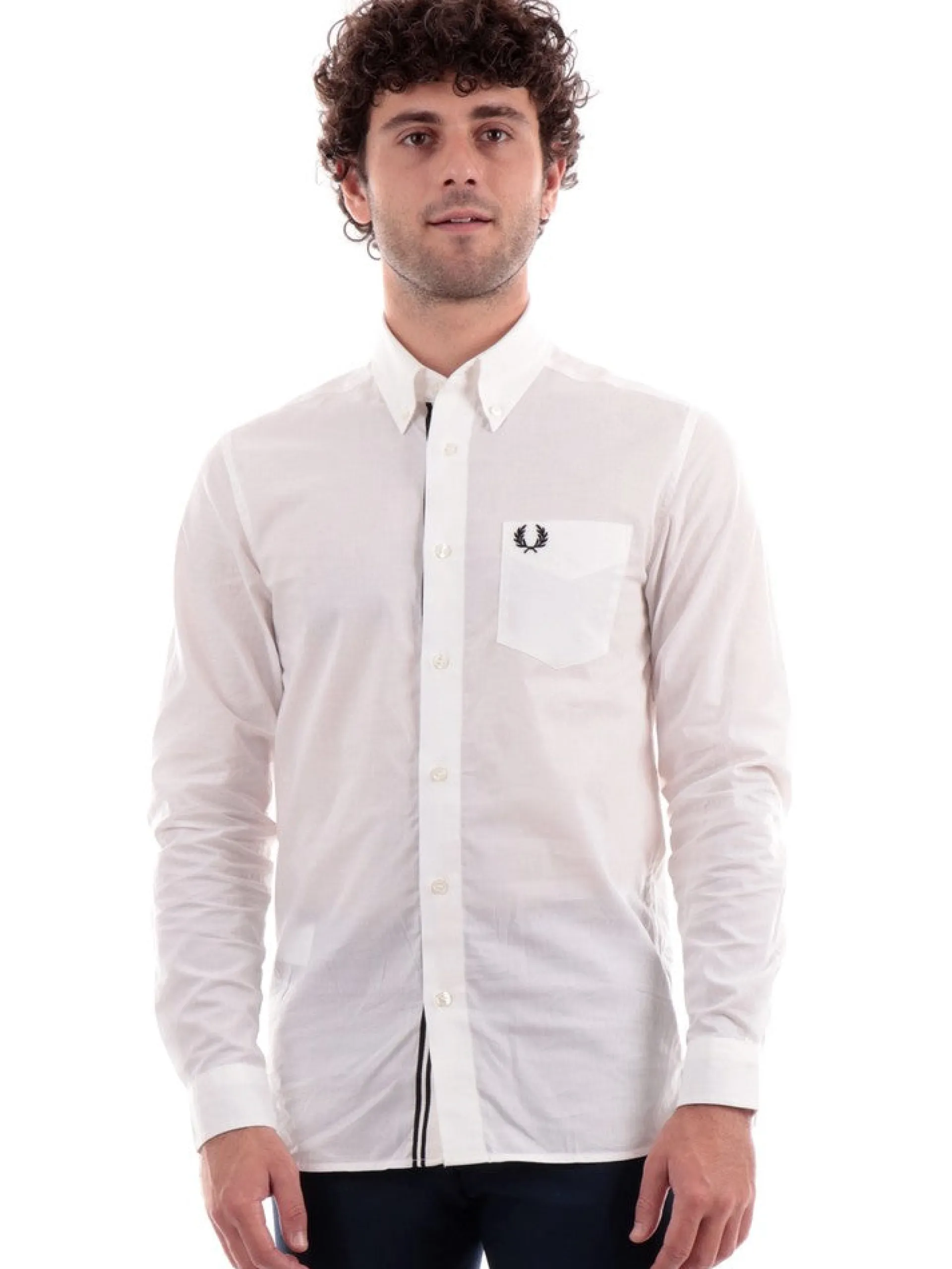 FRED PERRY Camicie*Camicia bianca da uomo Button Down Collar M5650