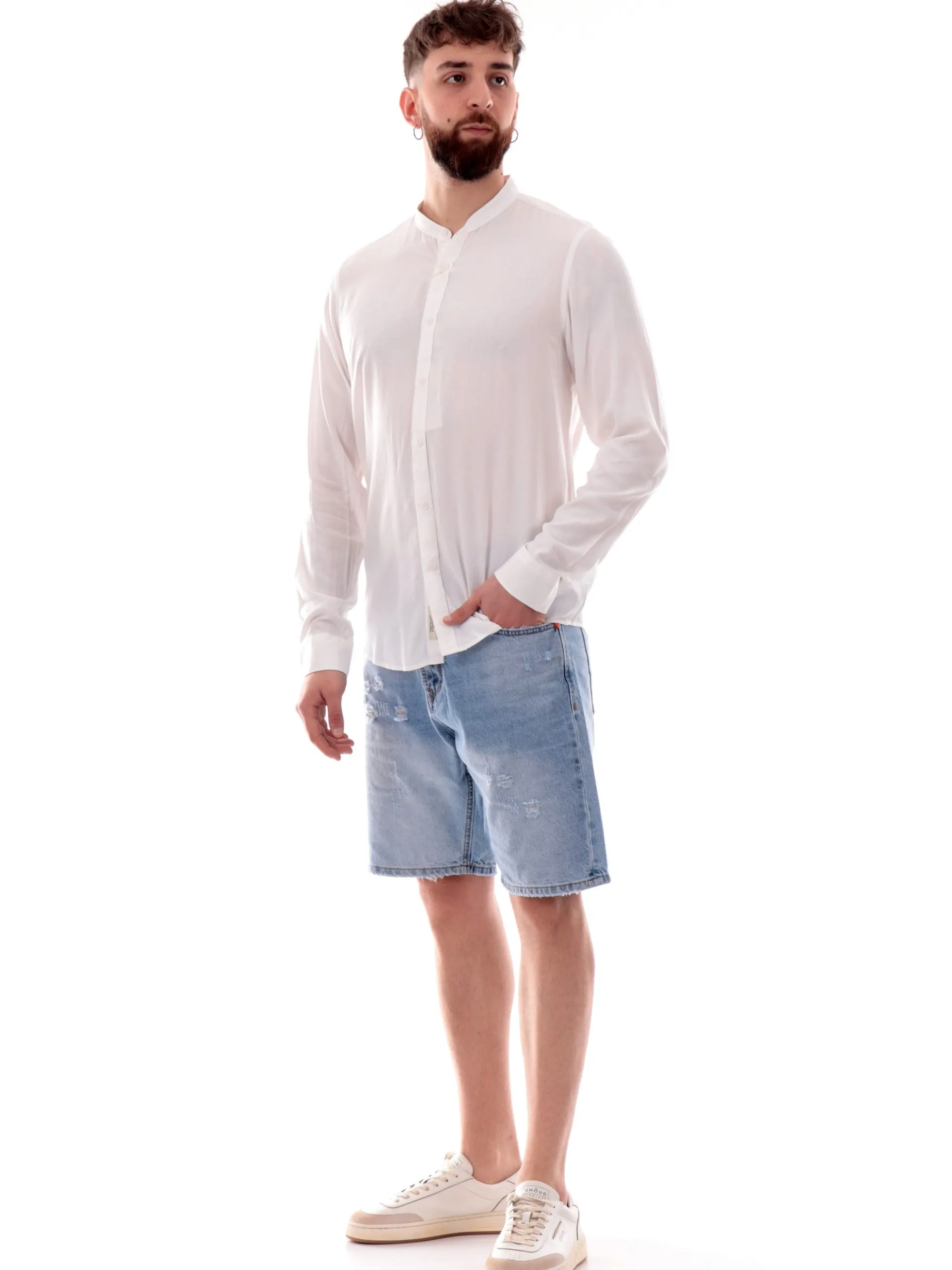 GIANNI LUPO Camicie*Camicia bianca da uomo coreana GL7676SS25