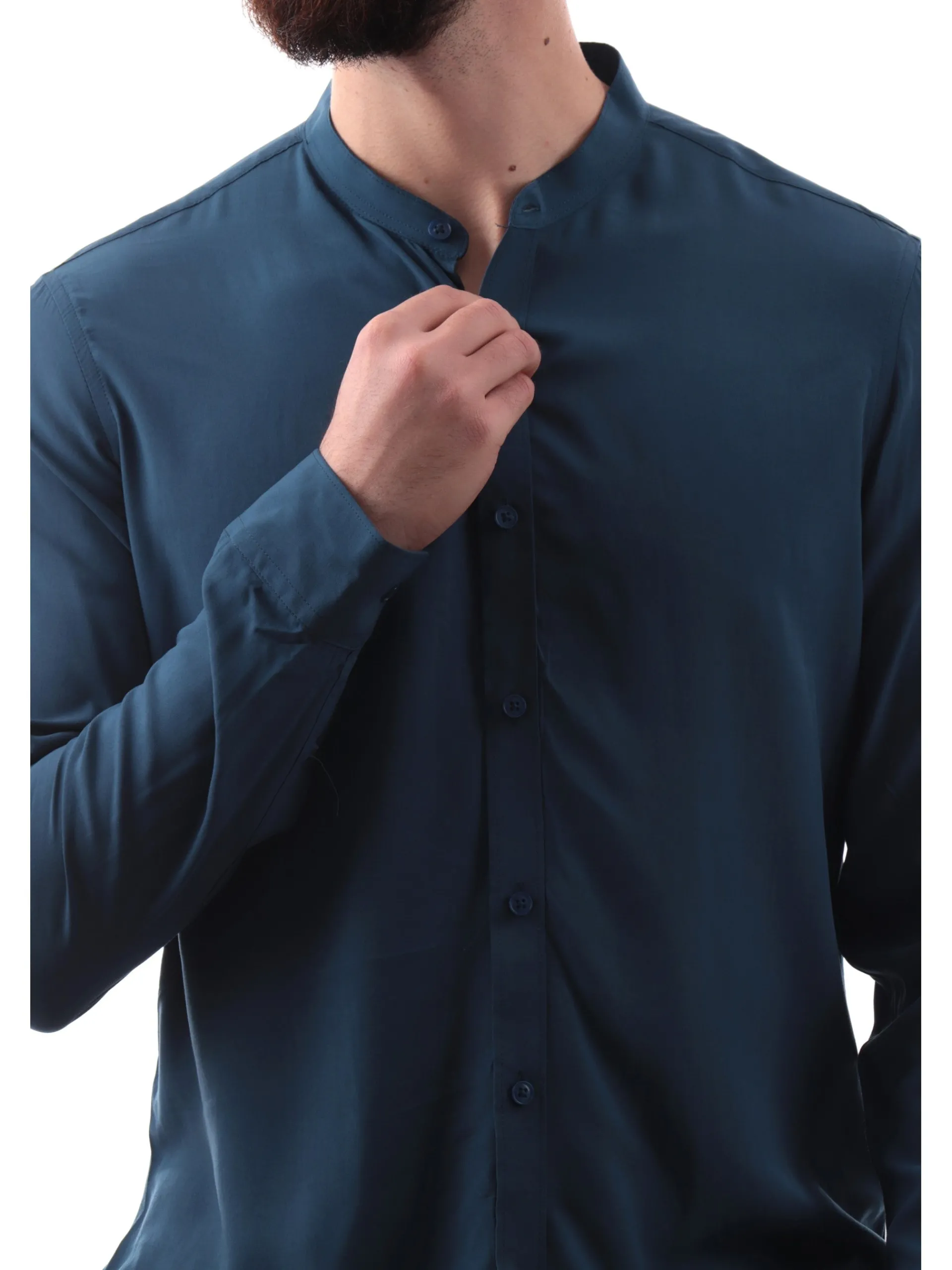 GIANNI LUPO Camicie*Camicia blu da uomo coreana GL7676SS25