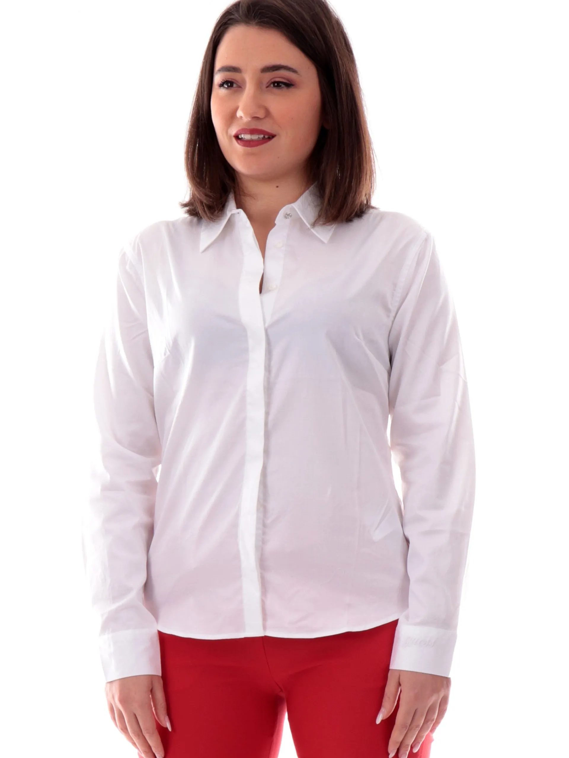 GUESS Top & Camicie*Camicia bianca da donna con bottoni nascosti W5RH31WAF10