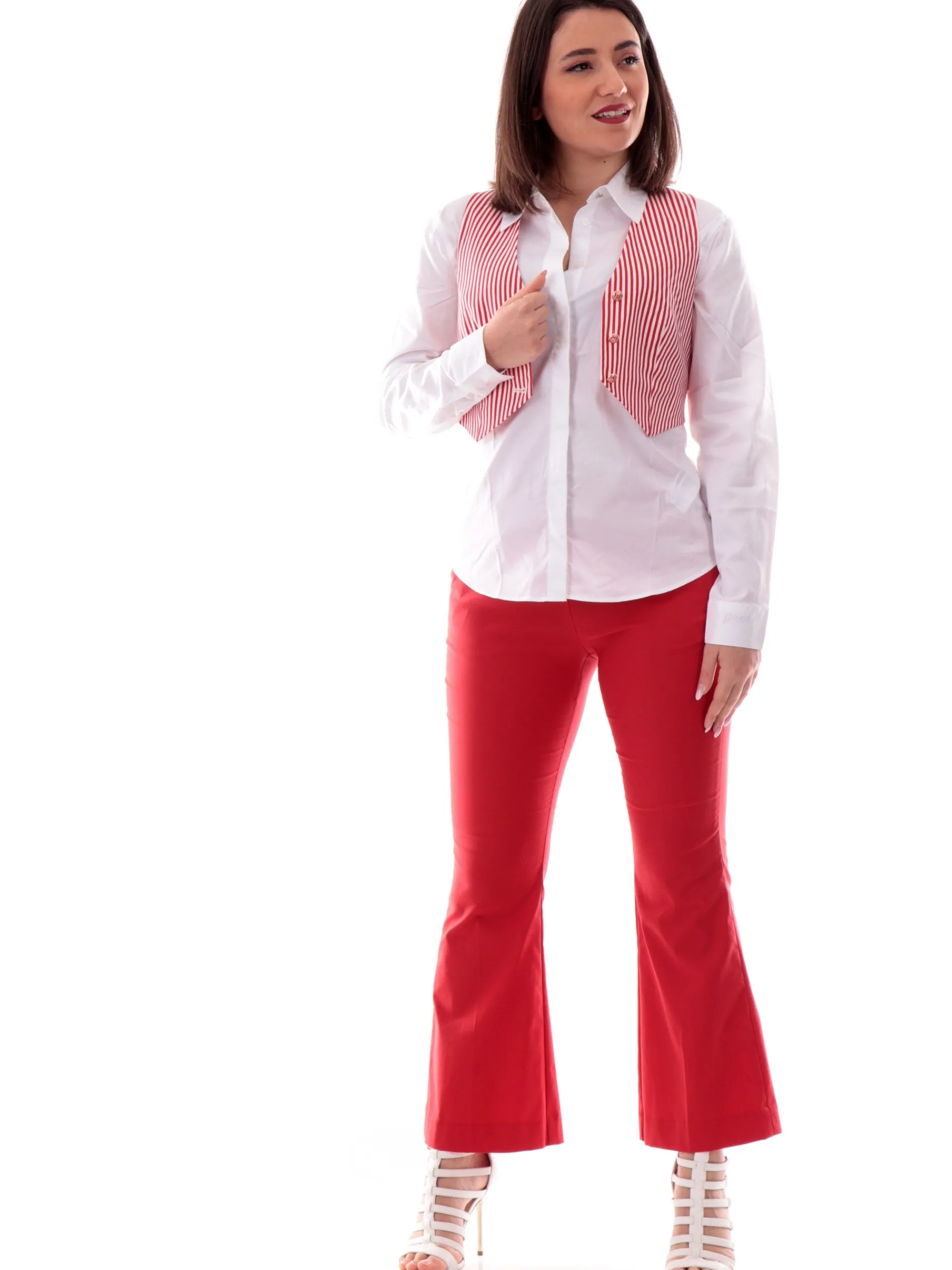 GUESS Top & Camicie*Camicia bianca da donna con bottoni nascosti W5RH31WAF10