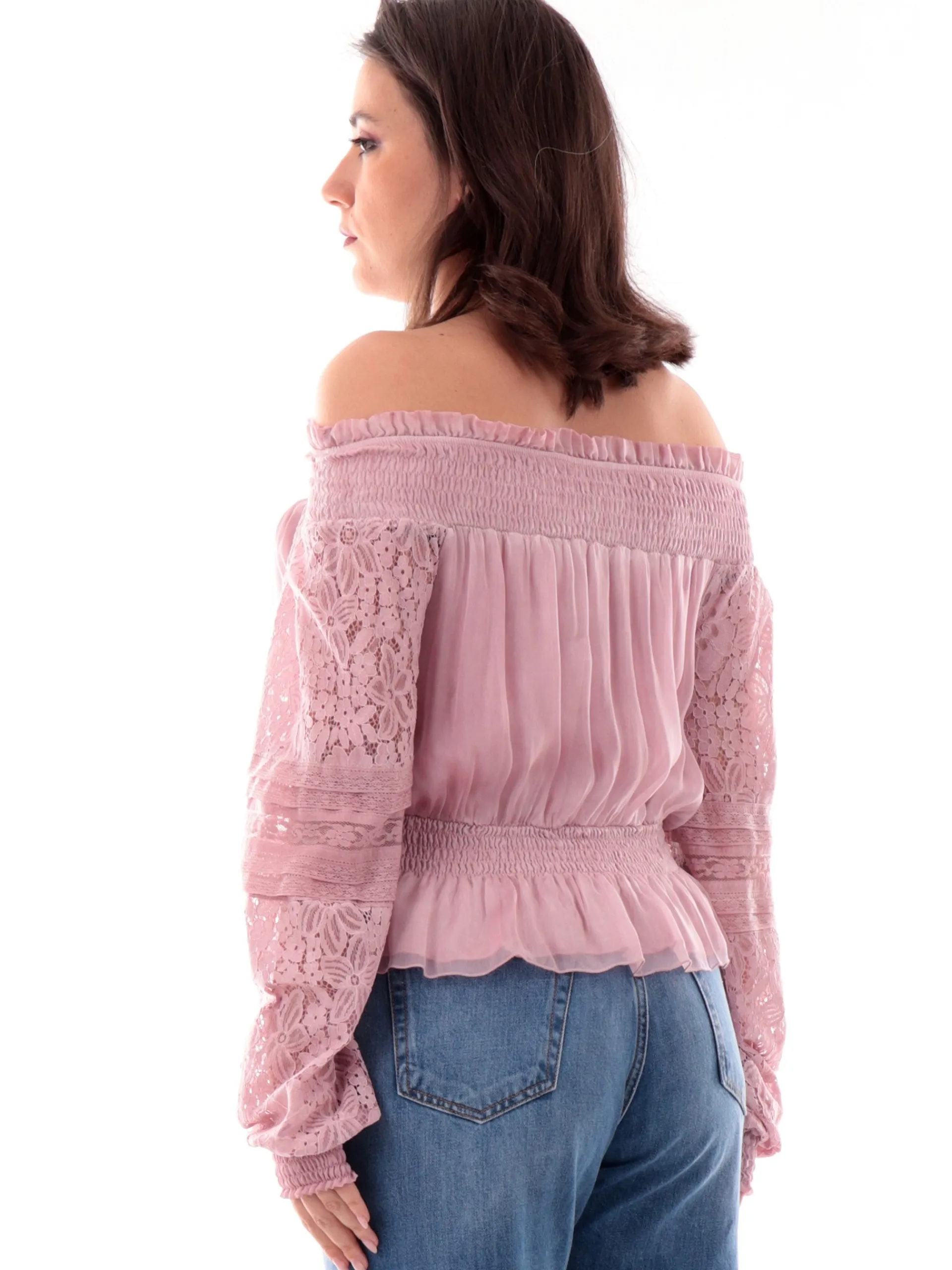 GUESS Maglie*Camicia rosa da donna con spalle scoperte Audrey W5GH0SWE550F45A
