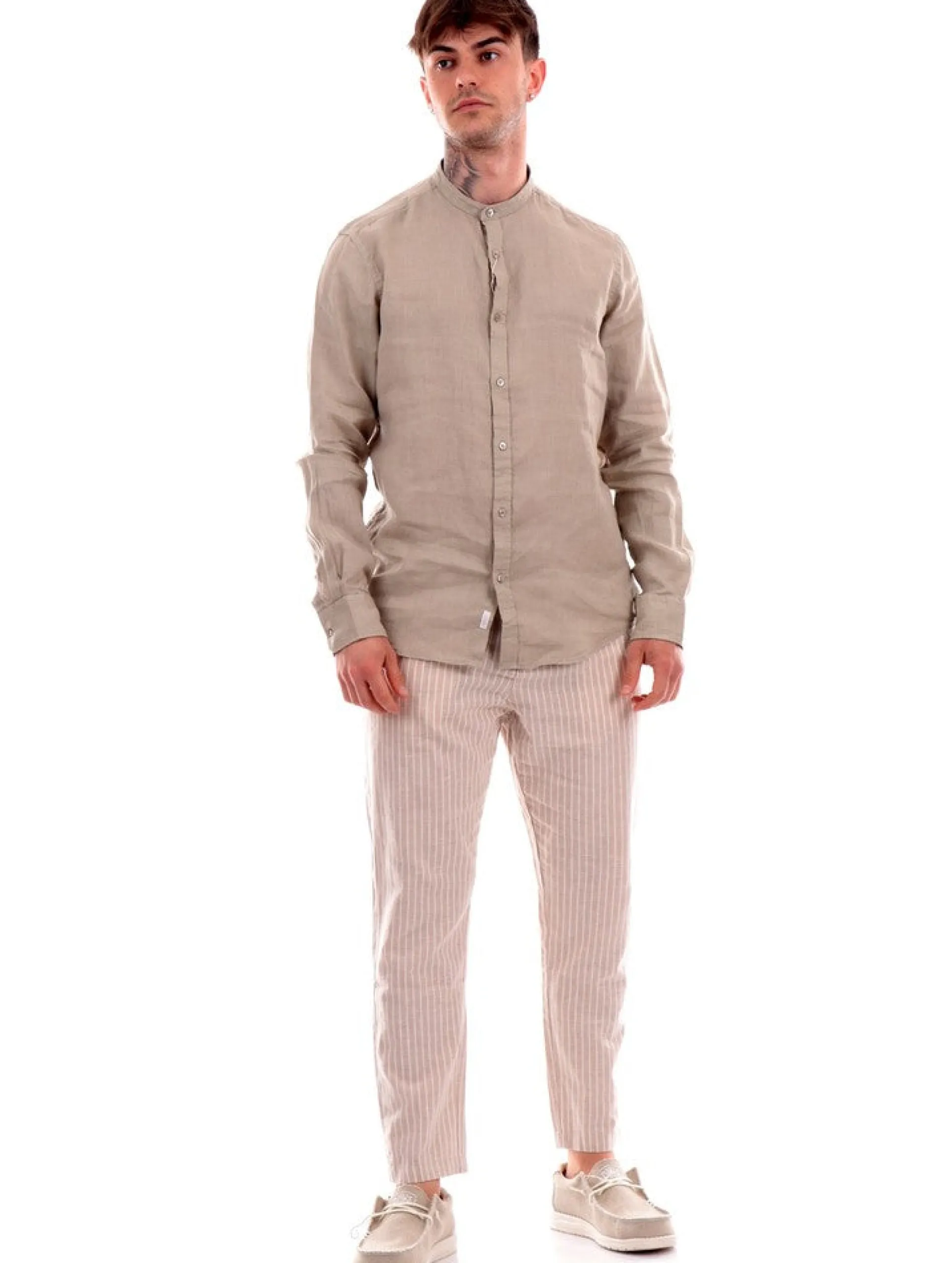 IMPURE Camicie*Camicia beige da uomo SHL1345