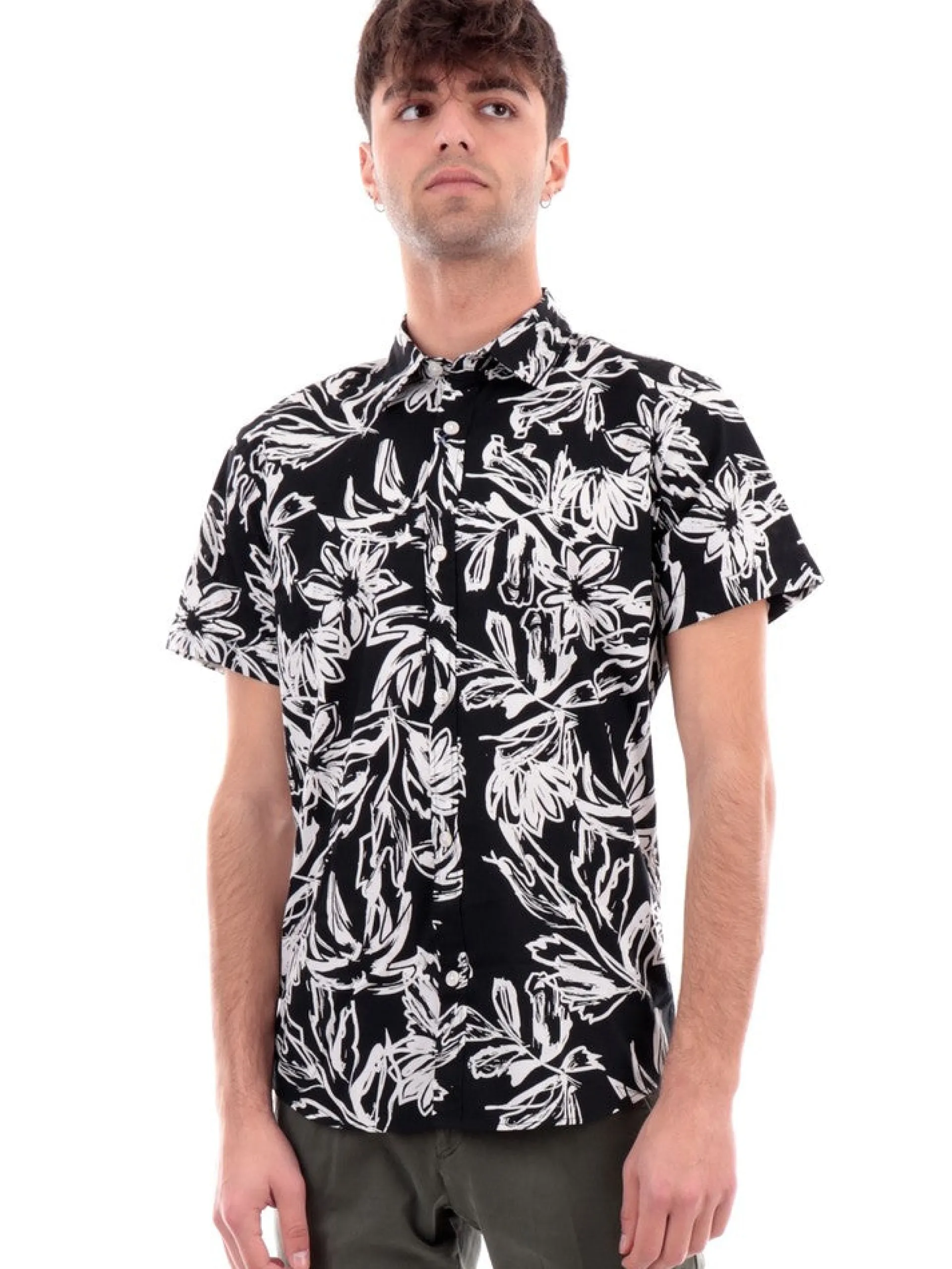 JACK&JONES Camicie*Camicia Jack Jones maniche corte a fantasia fiori 12251023