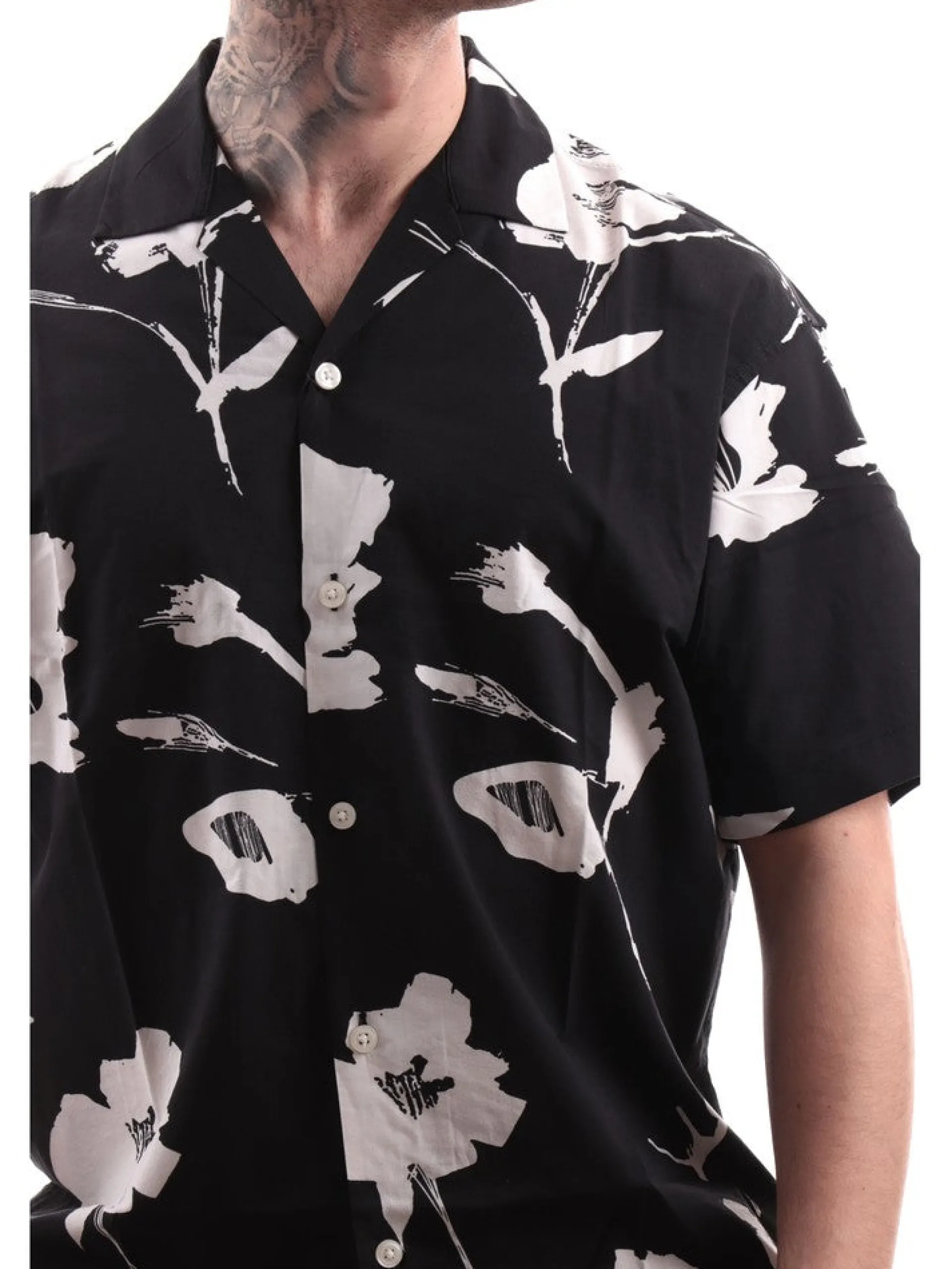 JACK&JONES Camicie*Camicia Jack Jones nera da uomo Palma Resort 12252948