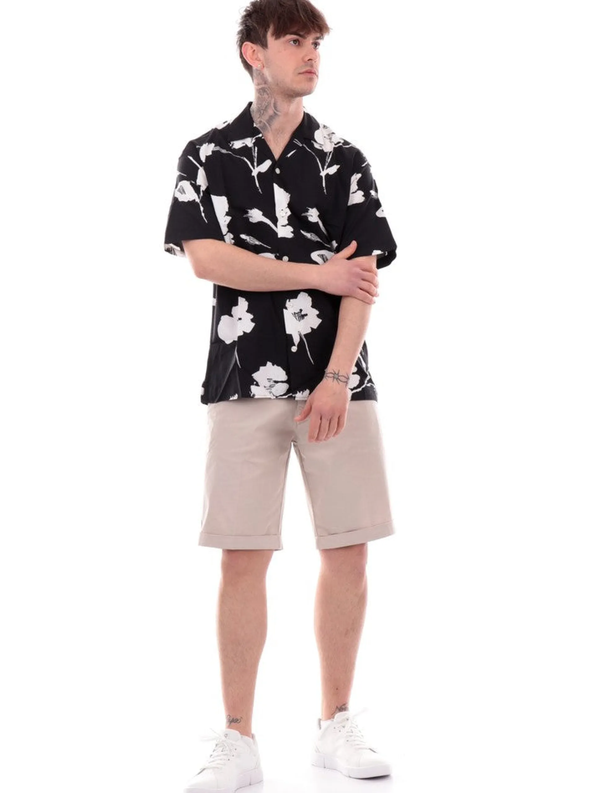 JACK&JONES Camicie*Camicia Jack Jones nera da uomo Palma Resort 12252948