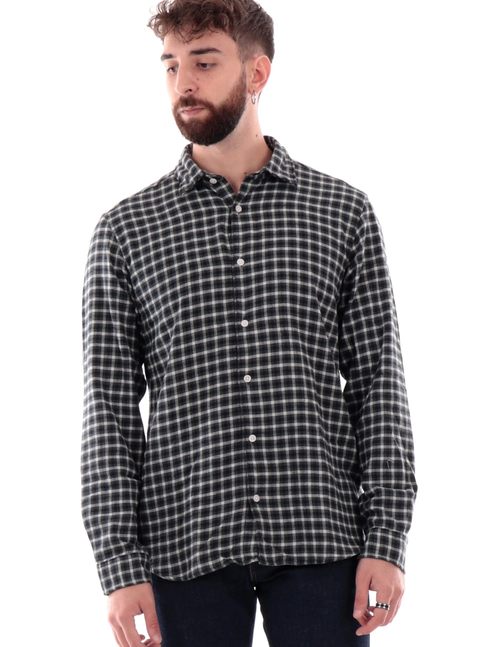 JACK&JONES Camicie*Camicia Jack Jones verde in flanella da uomo a quadri 12260776