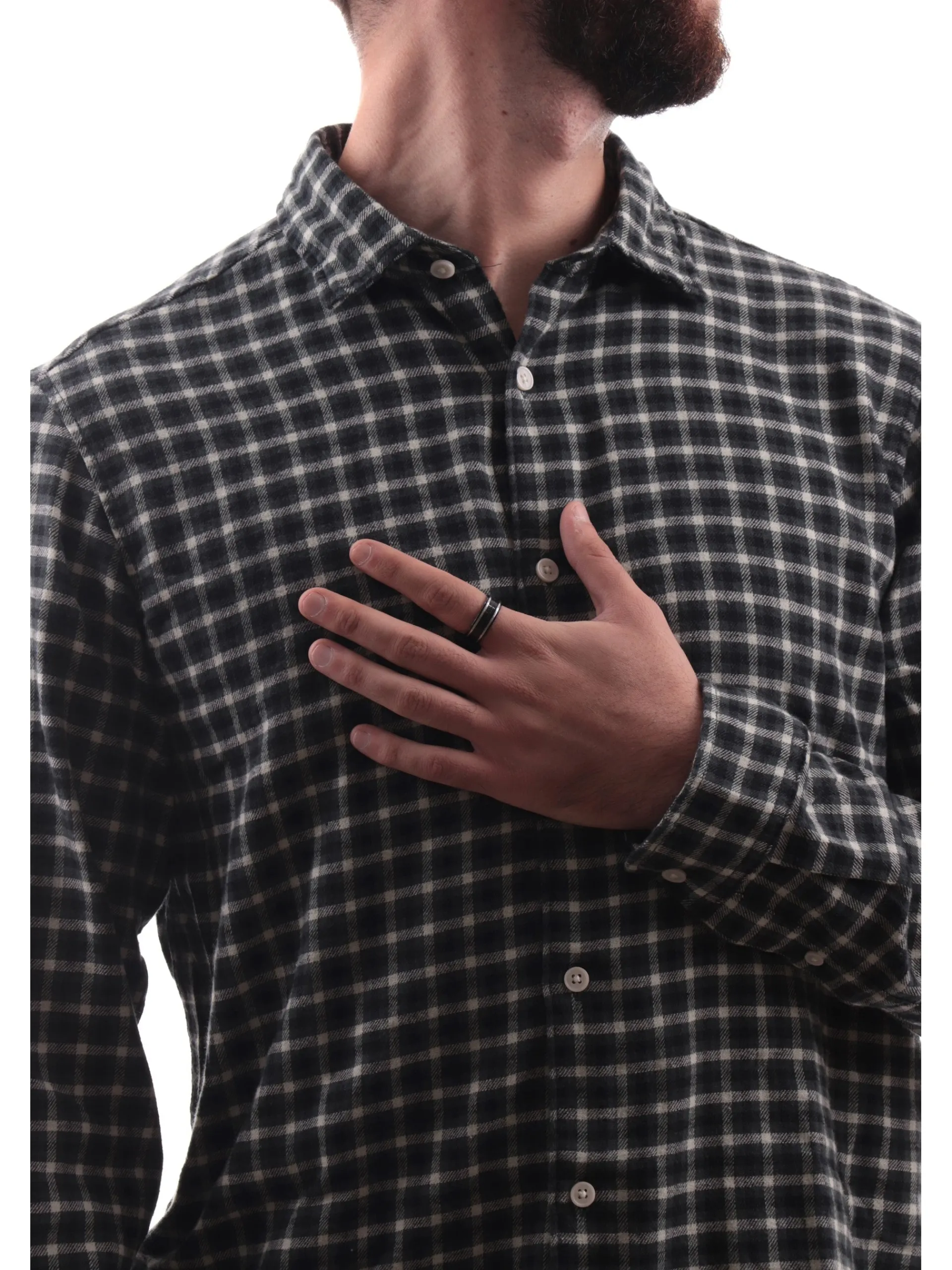 JACK&JONES Camicie*Camicia Jack Jones verde in flanella da uomo a quadri 12260776