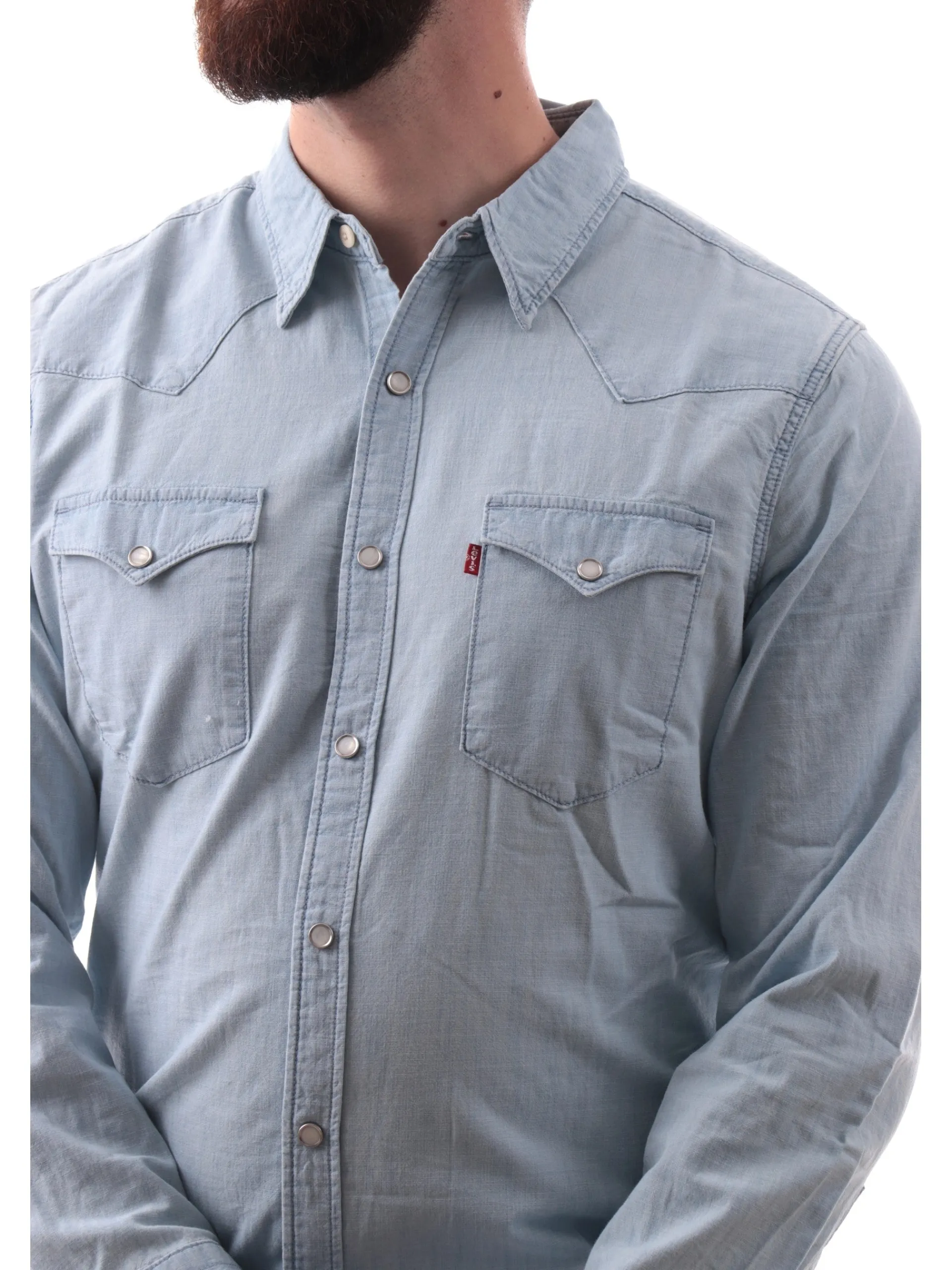 LEVIS Camicie*Camicia jeans blu chiaro da uomo Barstow Western 8574400