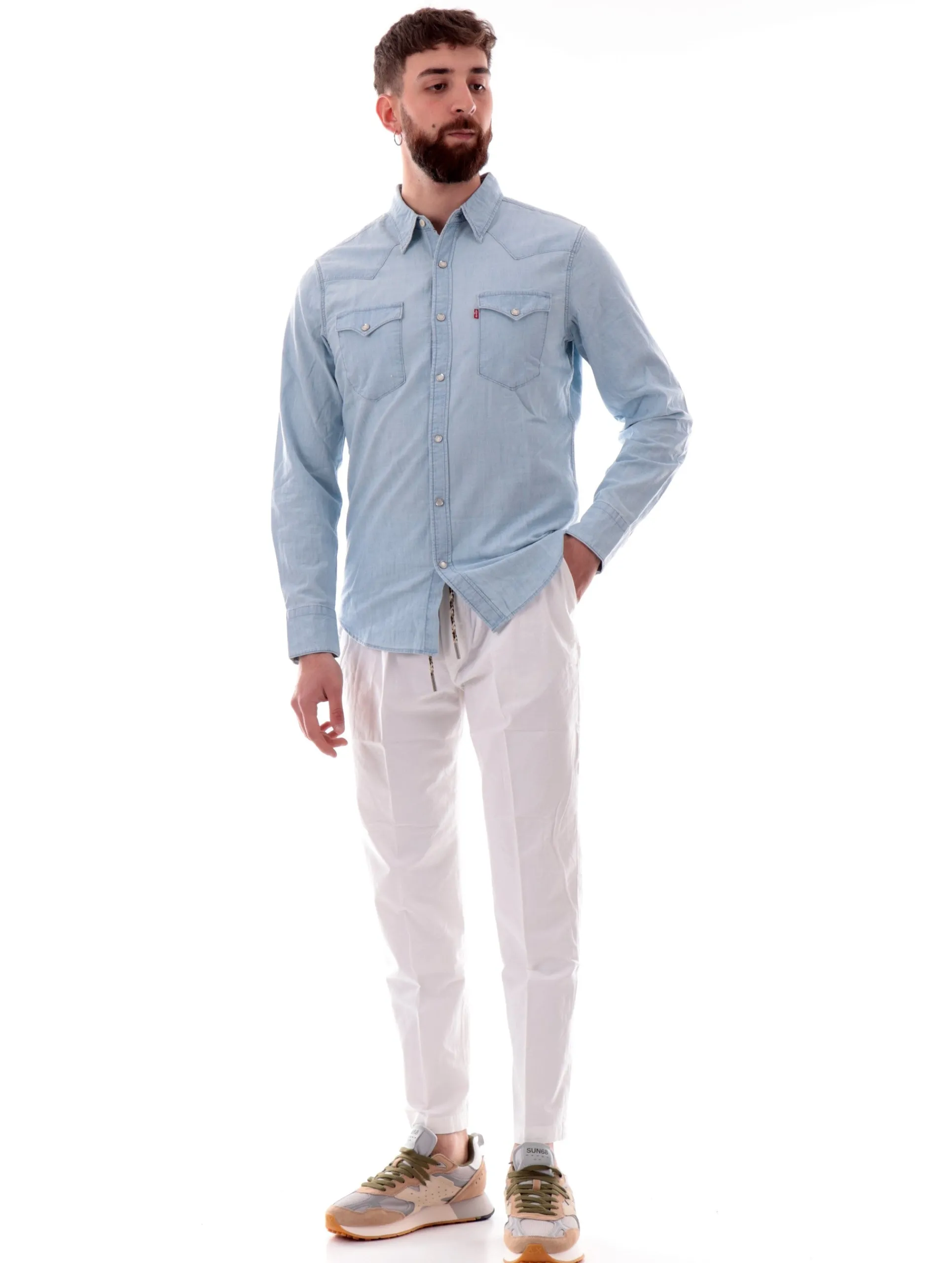 LEVIS Camicie*Camicia jeans blu chiaro da uomo Barstow Western 8574400