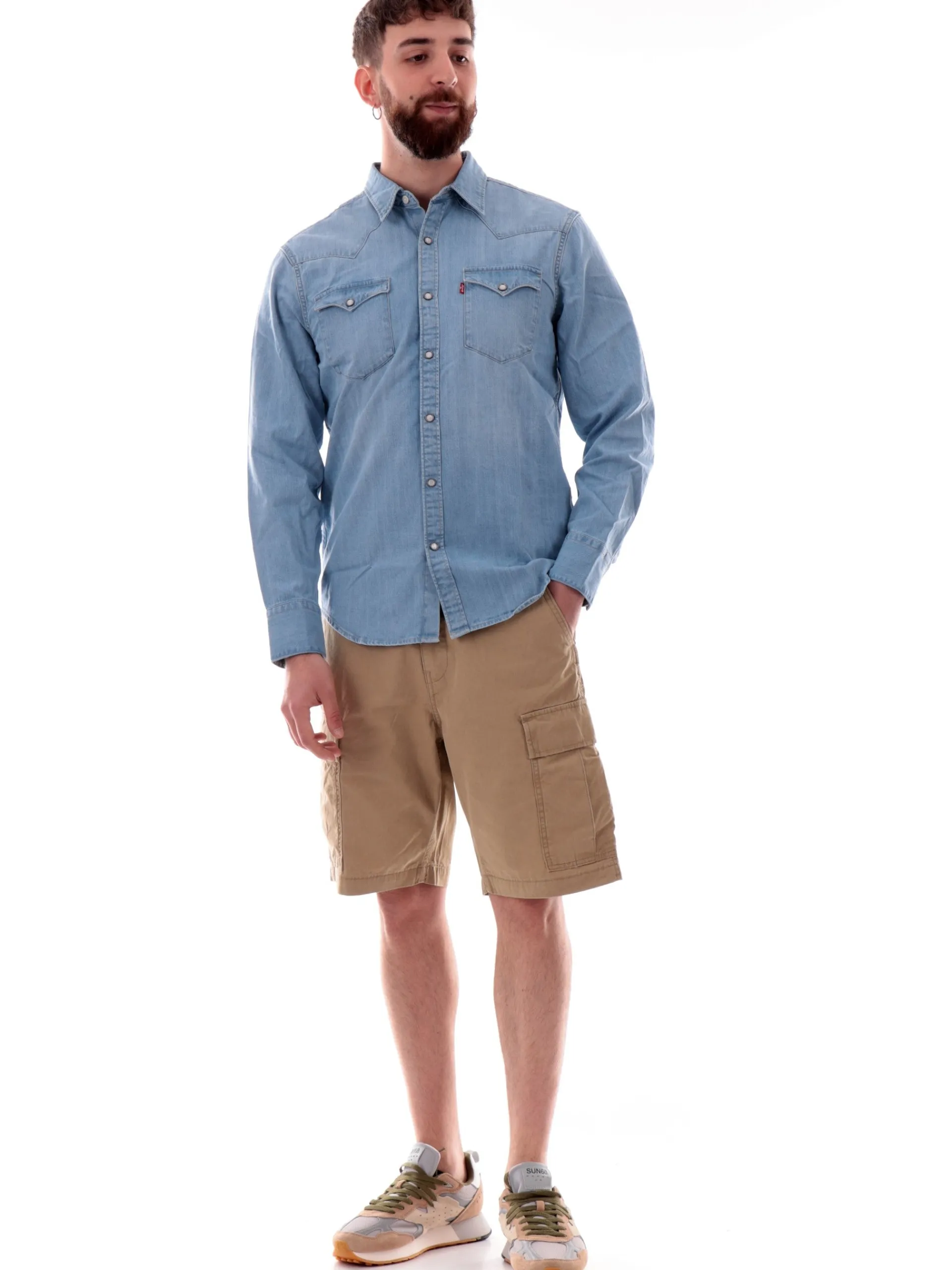 LEVIS Camicie*Camicia jeans blu da uomo Barstow Western Standard 8574400