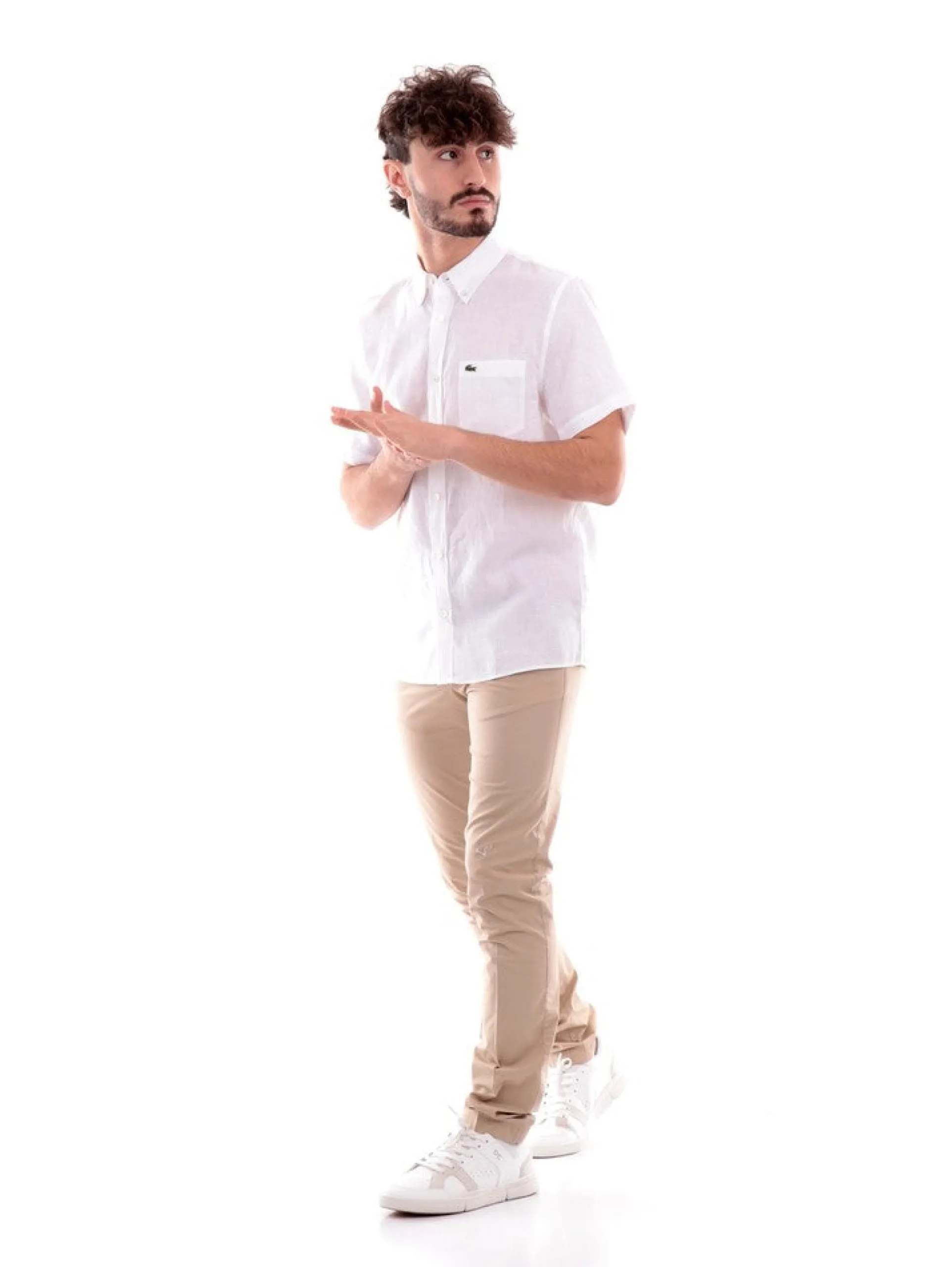 LACOSTE Camicie*Camicia bianca da uomo CH5699