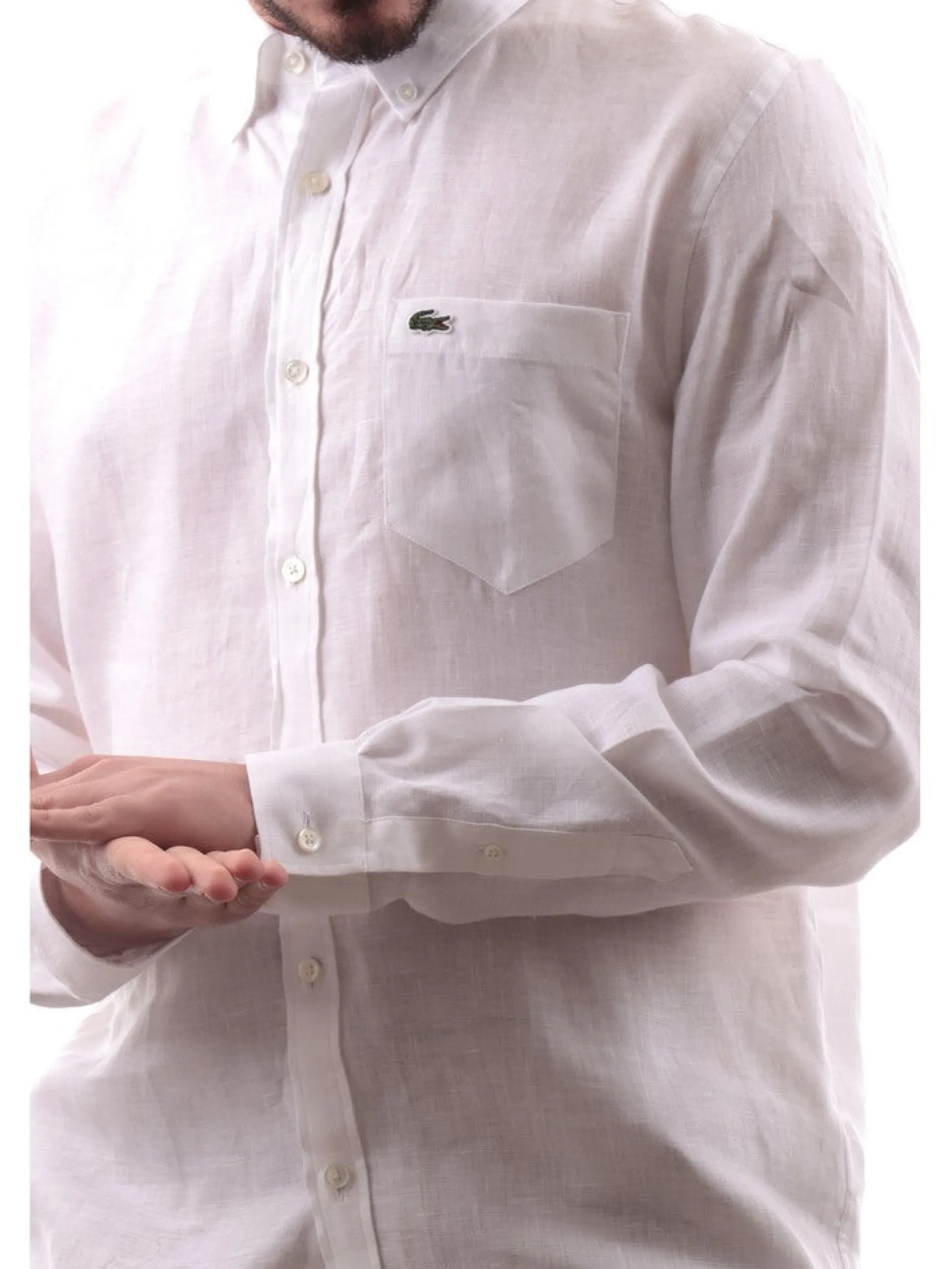 LACOSTE Camicie*Camicia bianca da uomo CH5692