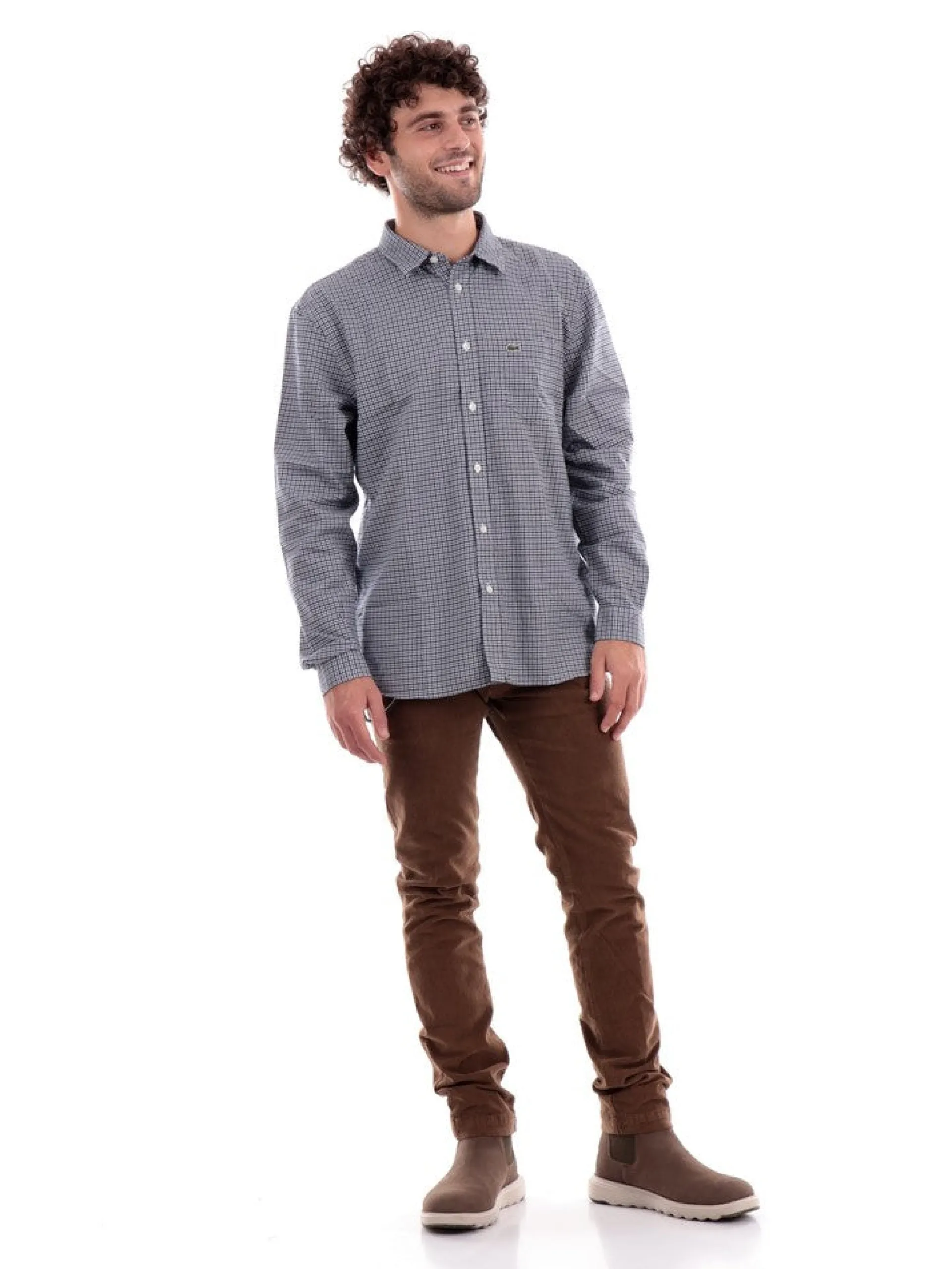 LACOSTE Camicie*Camicia blu a quadri da uomo CH1885