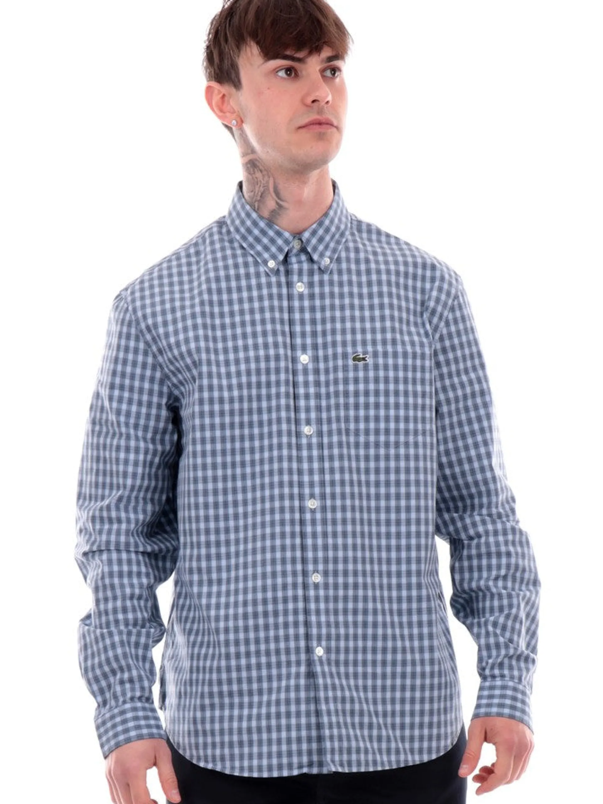 LACOSTE Camicie*Camicia blu da uomo a quadri CH6981