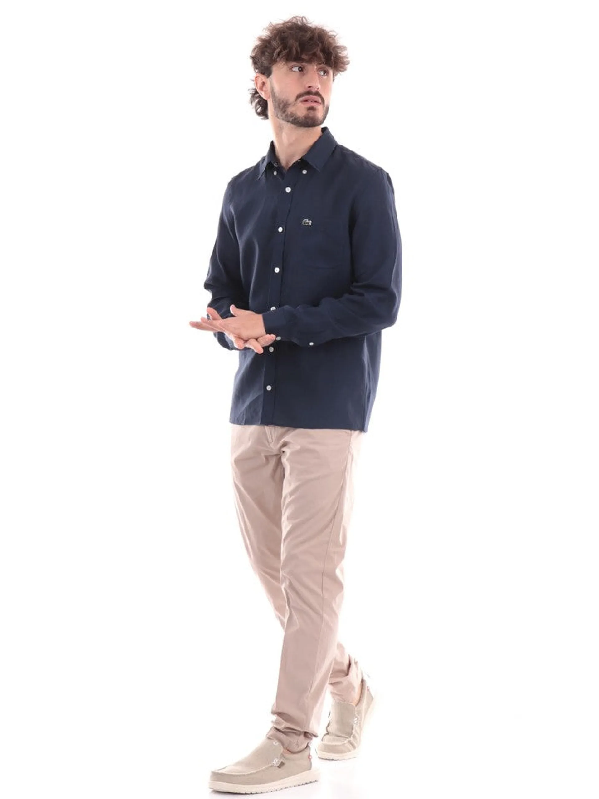 LACOSTE Camicie*Camicia blu da uomo CH5692