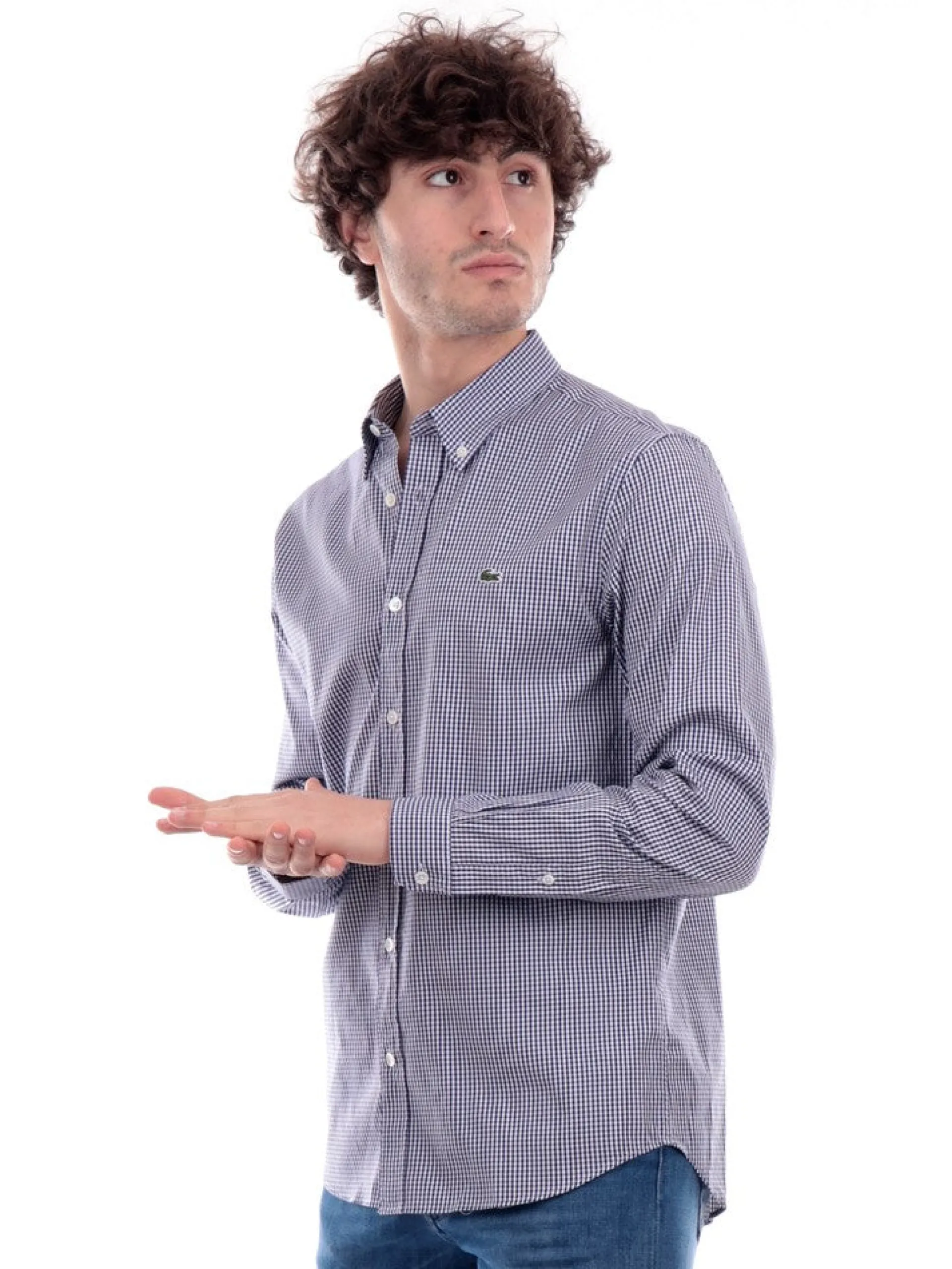 LACOSTE Camicie*Camicia blu da uomo CH2932