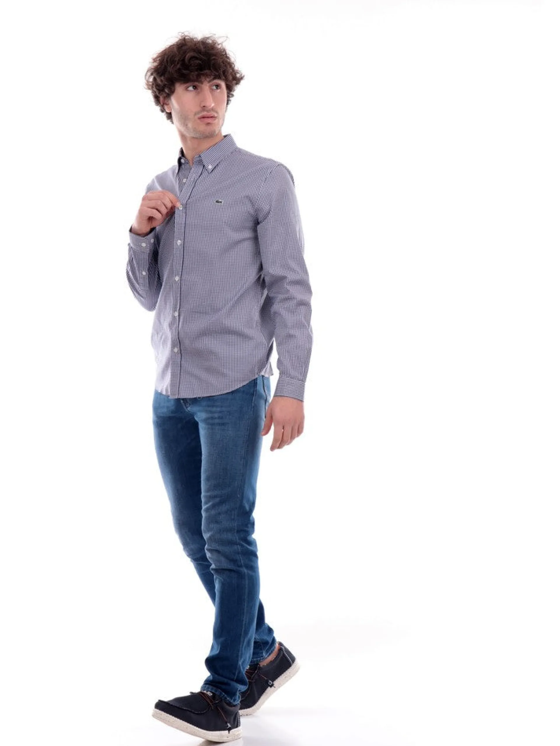 LACOSTE Camicie*Camicia blu da uomo CH2932