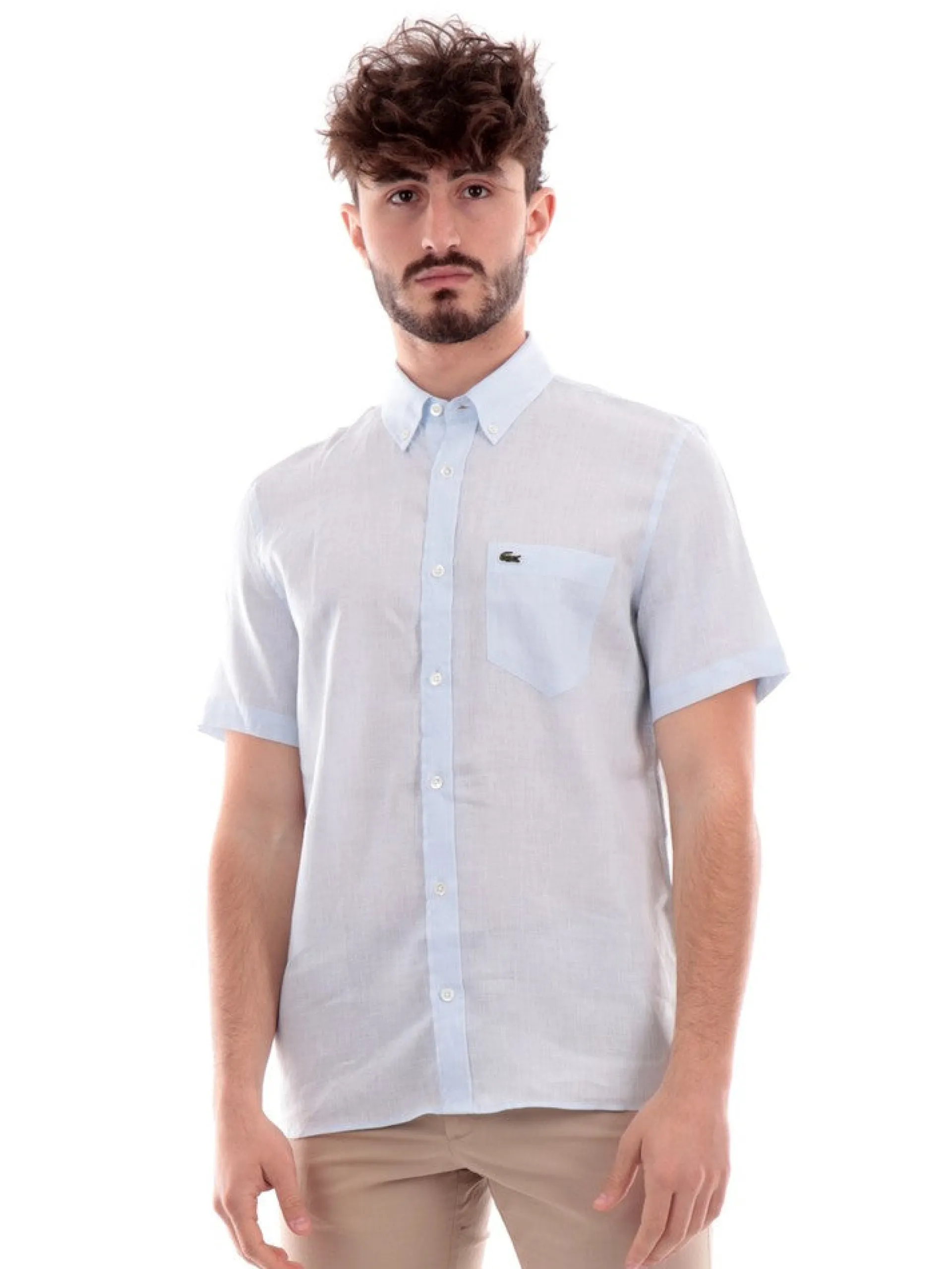 LACOSTE Camicie*Camicia celeste da uomo CH5699