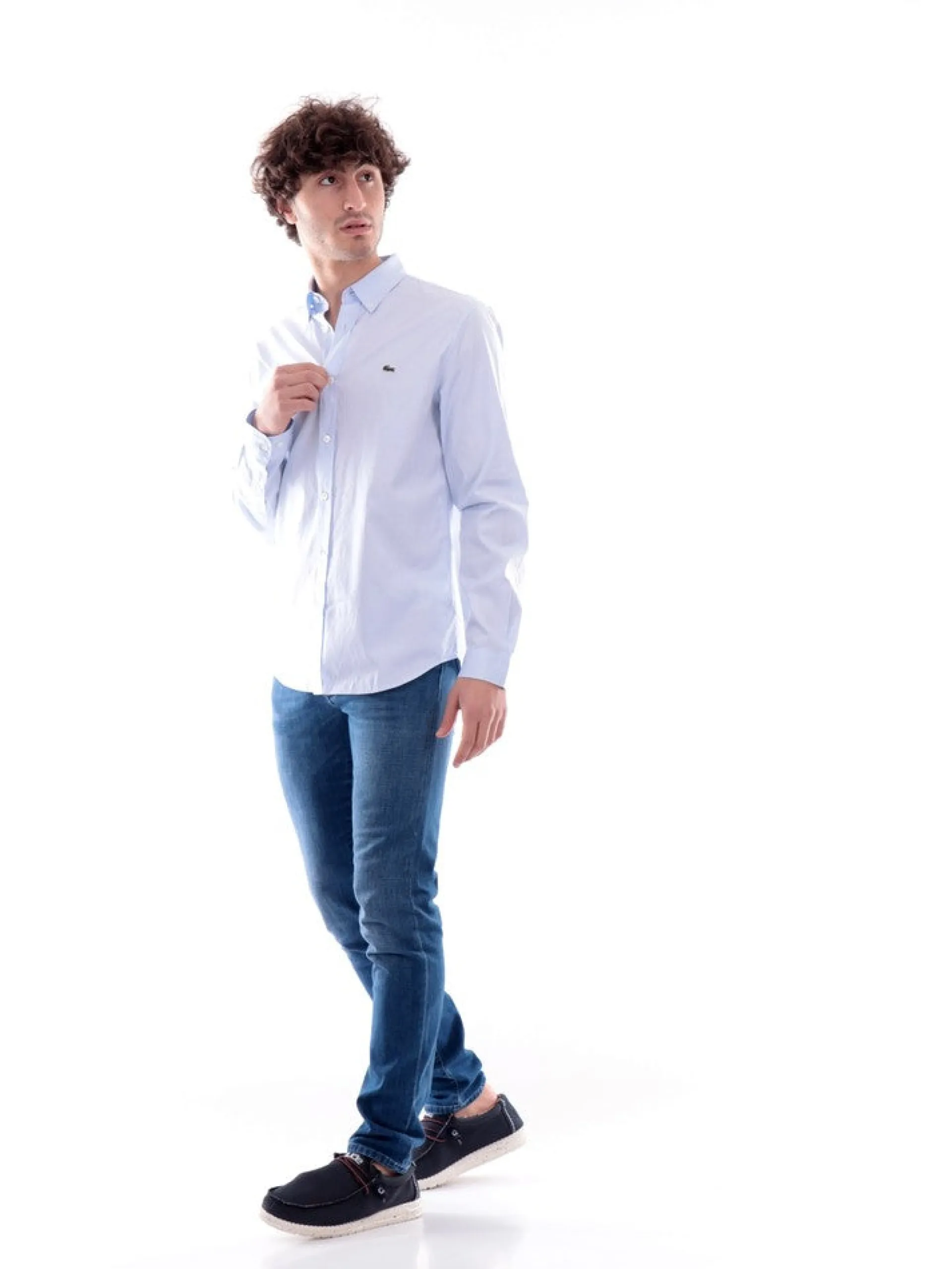 LACOSTE Camicie*Camicia celeste da Uomo CH2933