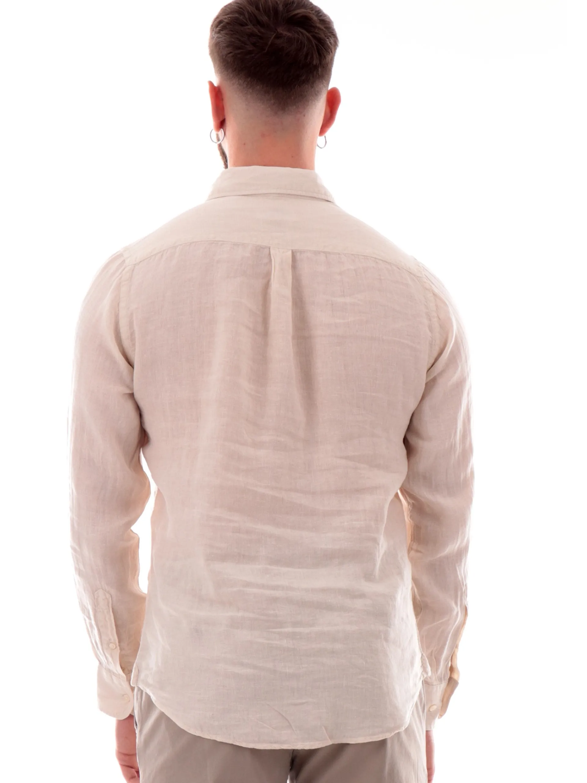 MANIFATTURA BORGHESE Camicie*Camicia Lino Borghese beige da uomo 5SCA0109LI101ME