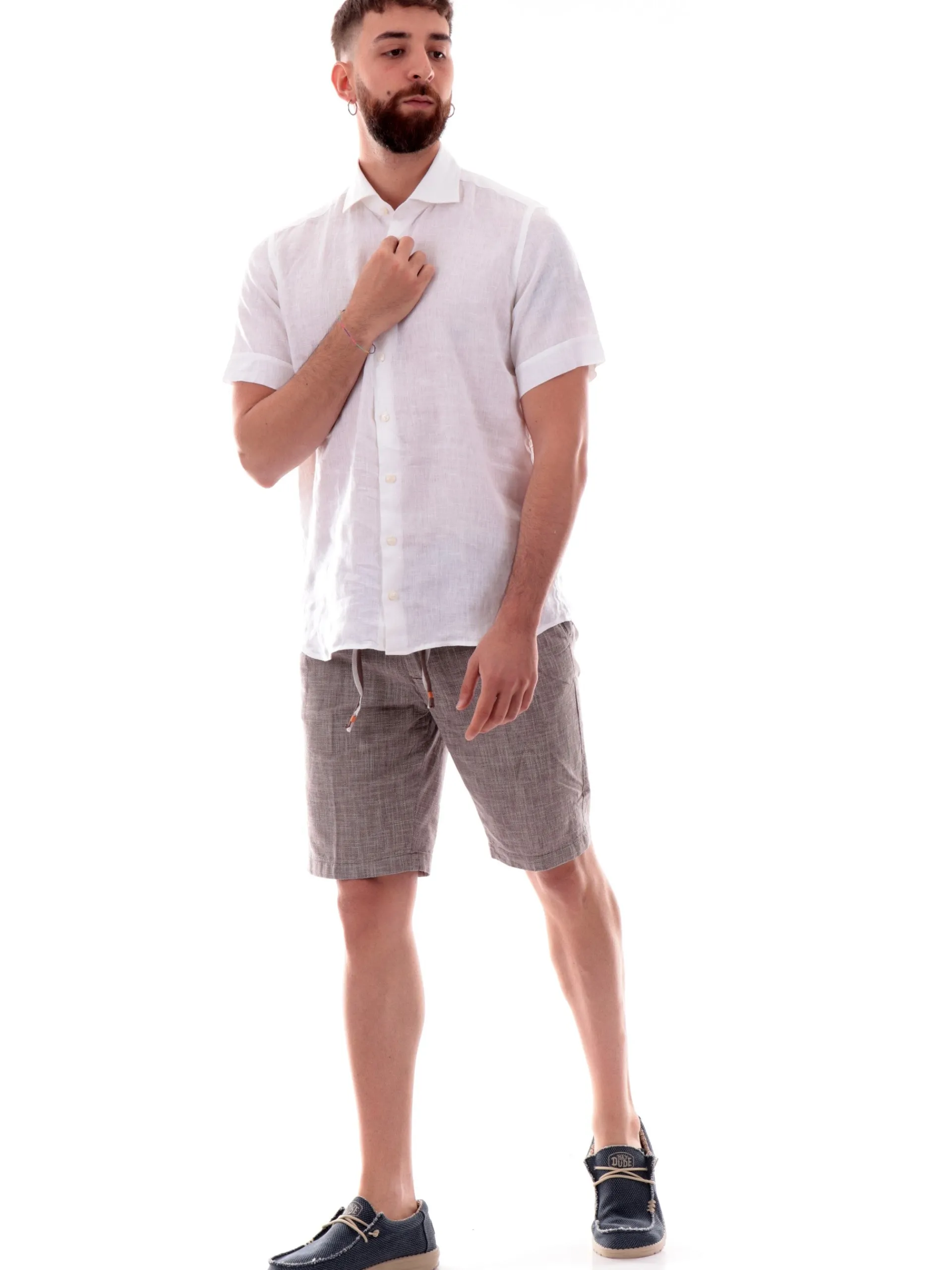 BASTONCINO Camicie*Camicia lino Maniche corte 100% lino B0501 MC