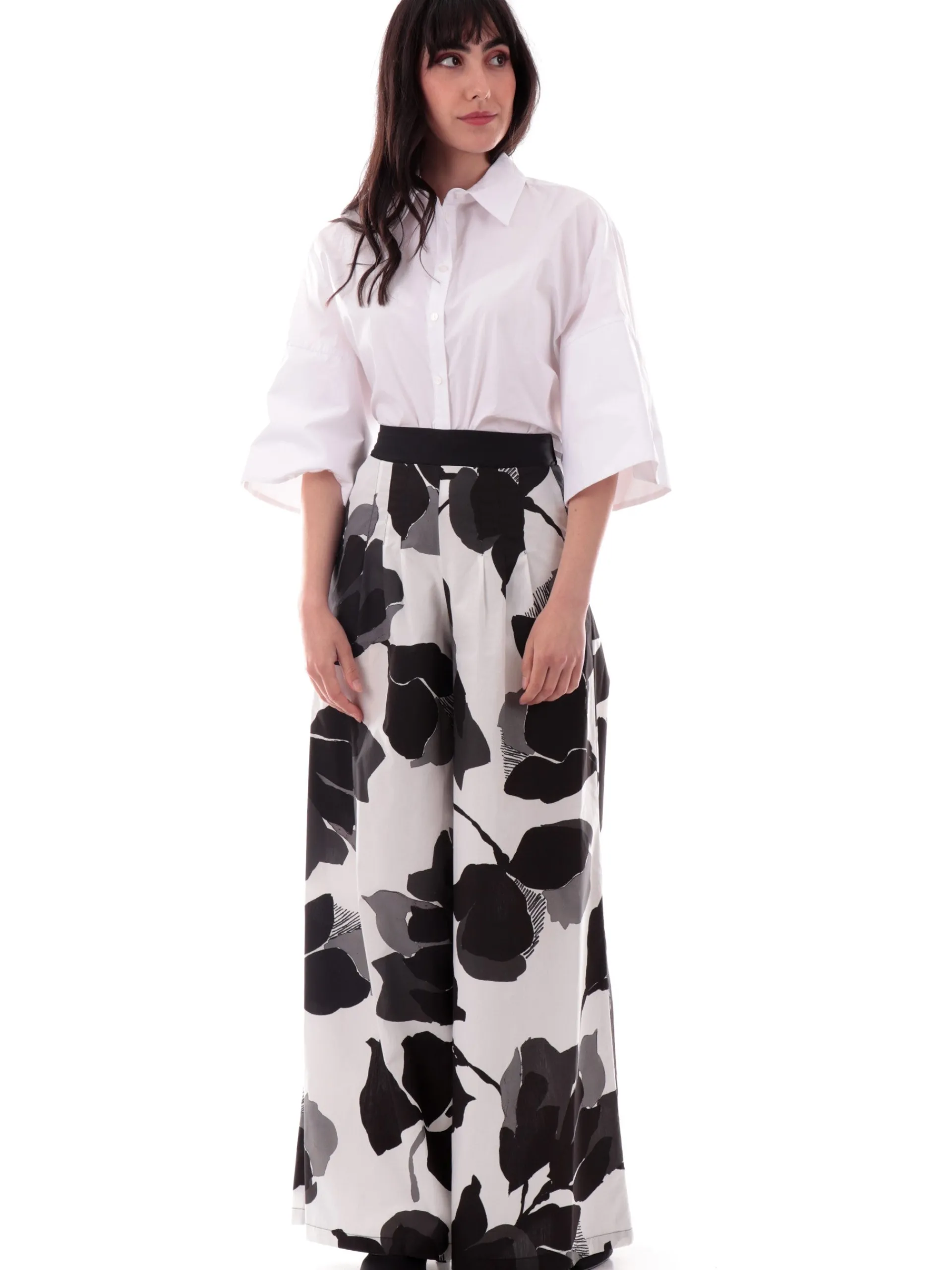 MANILA GRACE Top & Camicie*Camicia bianca da donna over crop C062CUMA