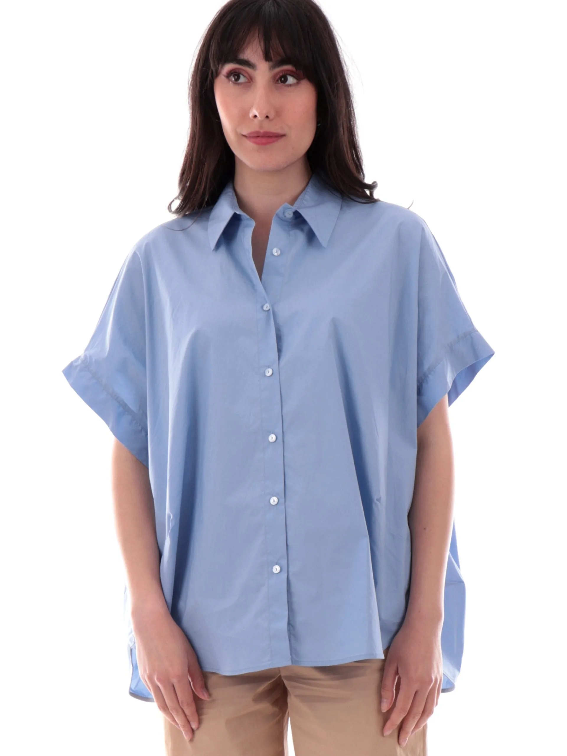 MANILA GRACE Top & Camicie*Camicia celeste da donna C067CUMA570