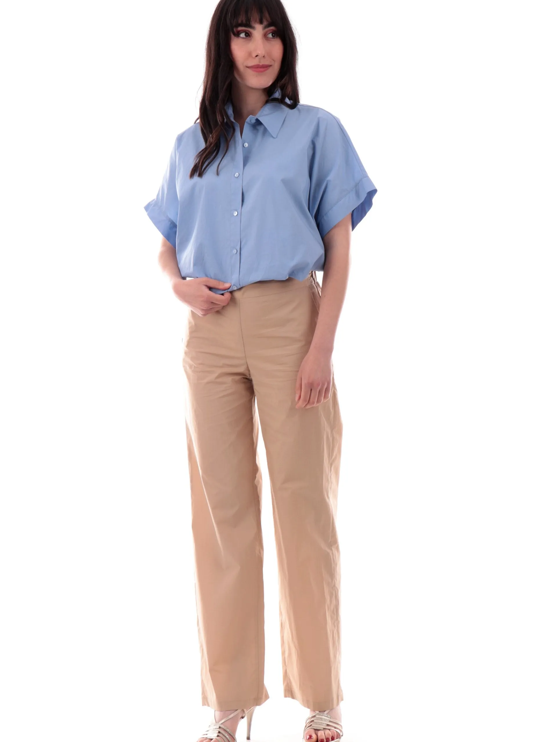 MANILA GRACE Top & Camicie*Camicia celeste da donna C067CUMA570