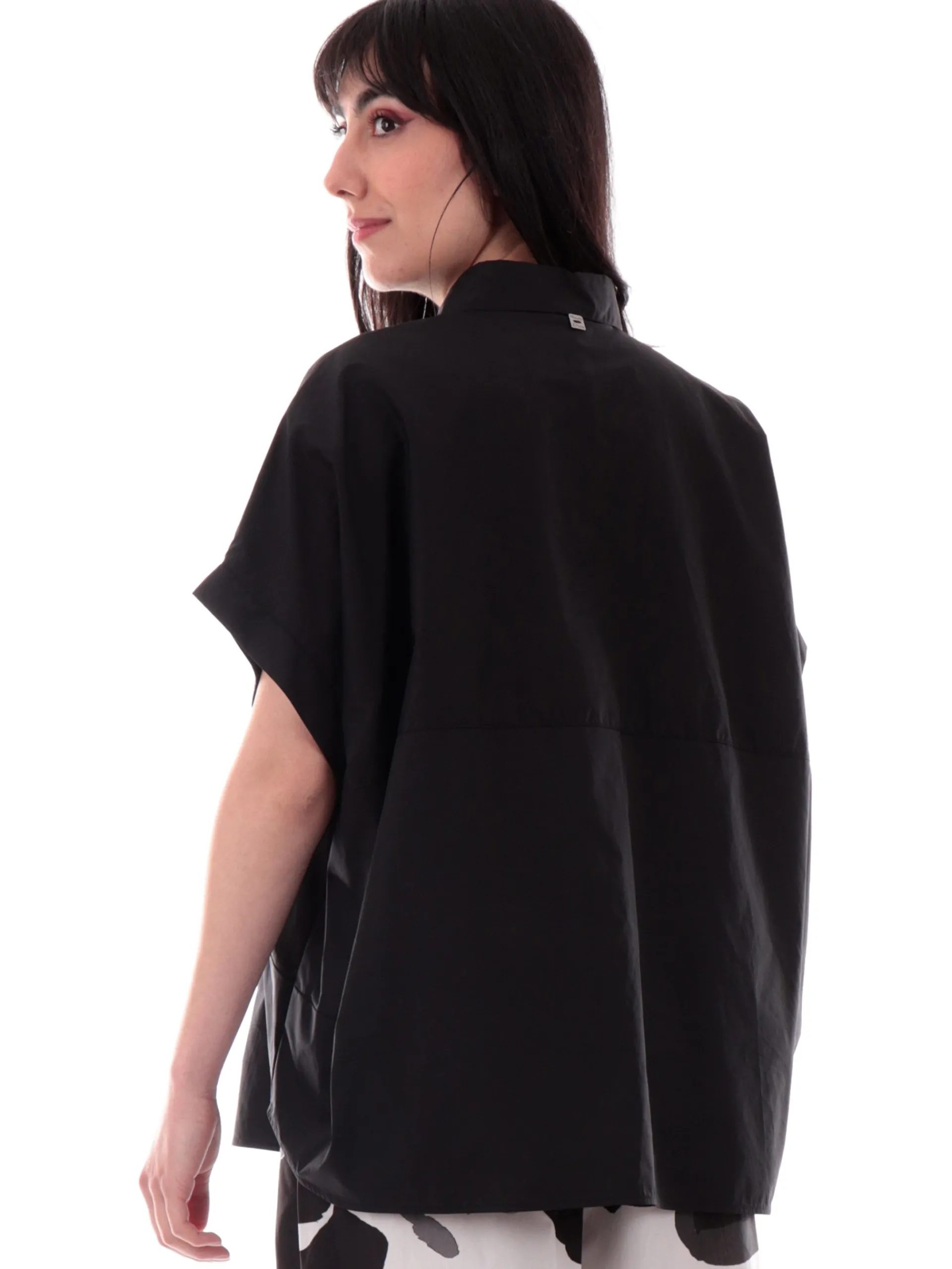 MANILA GRACE Top & Camicie*Camicia nera da donna over C067CUMA001