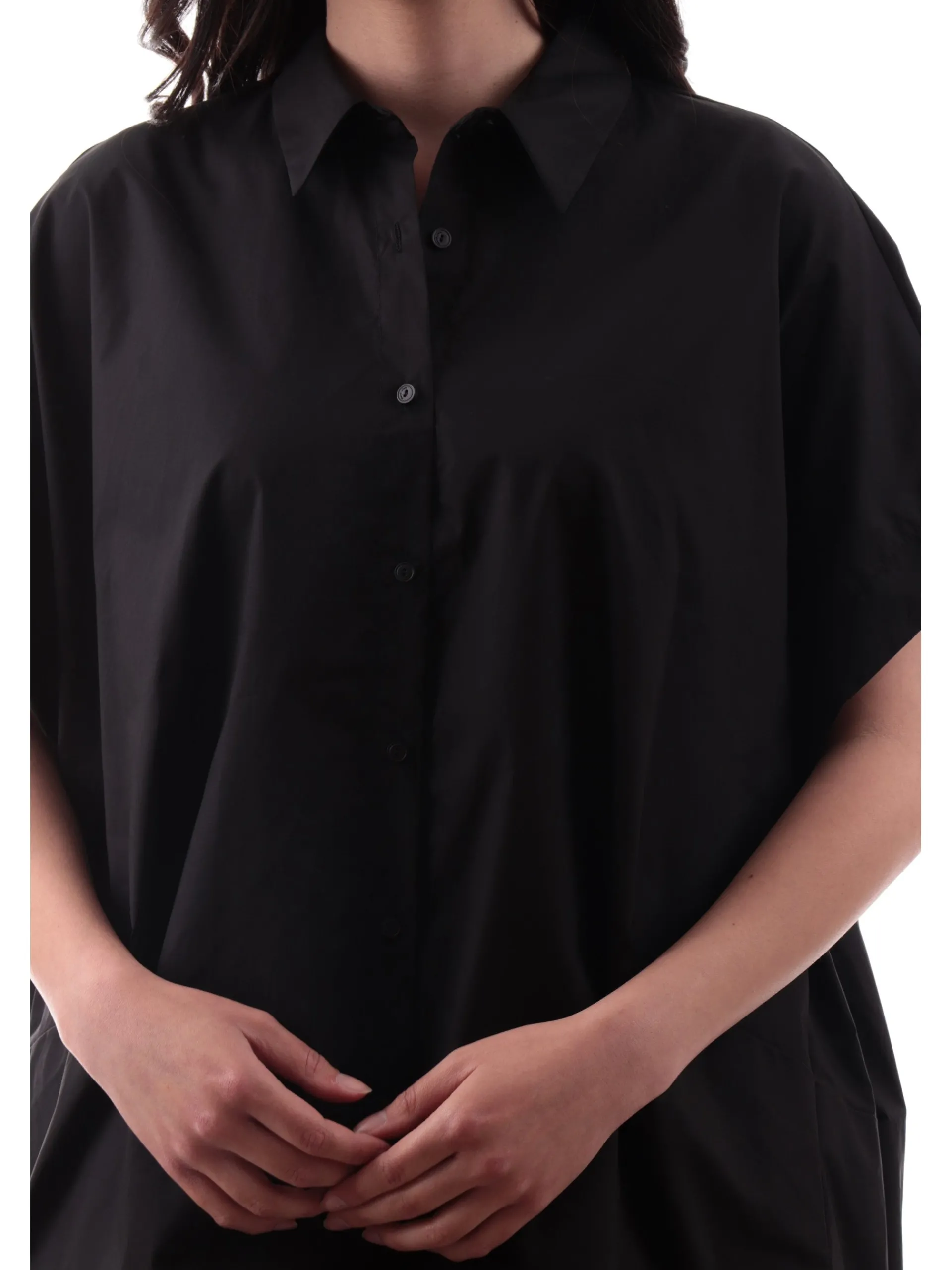 MANILA GRACE Top & Camicie*Camicia nera da donna over C067CUMA001