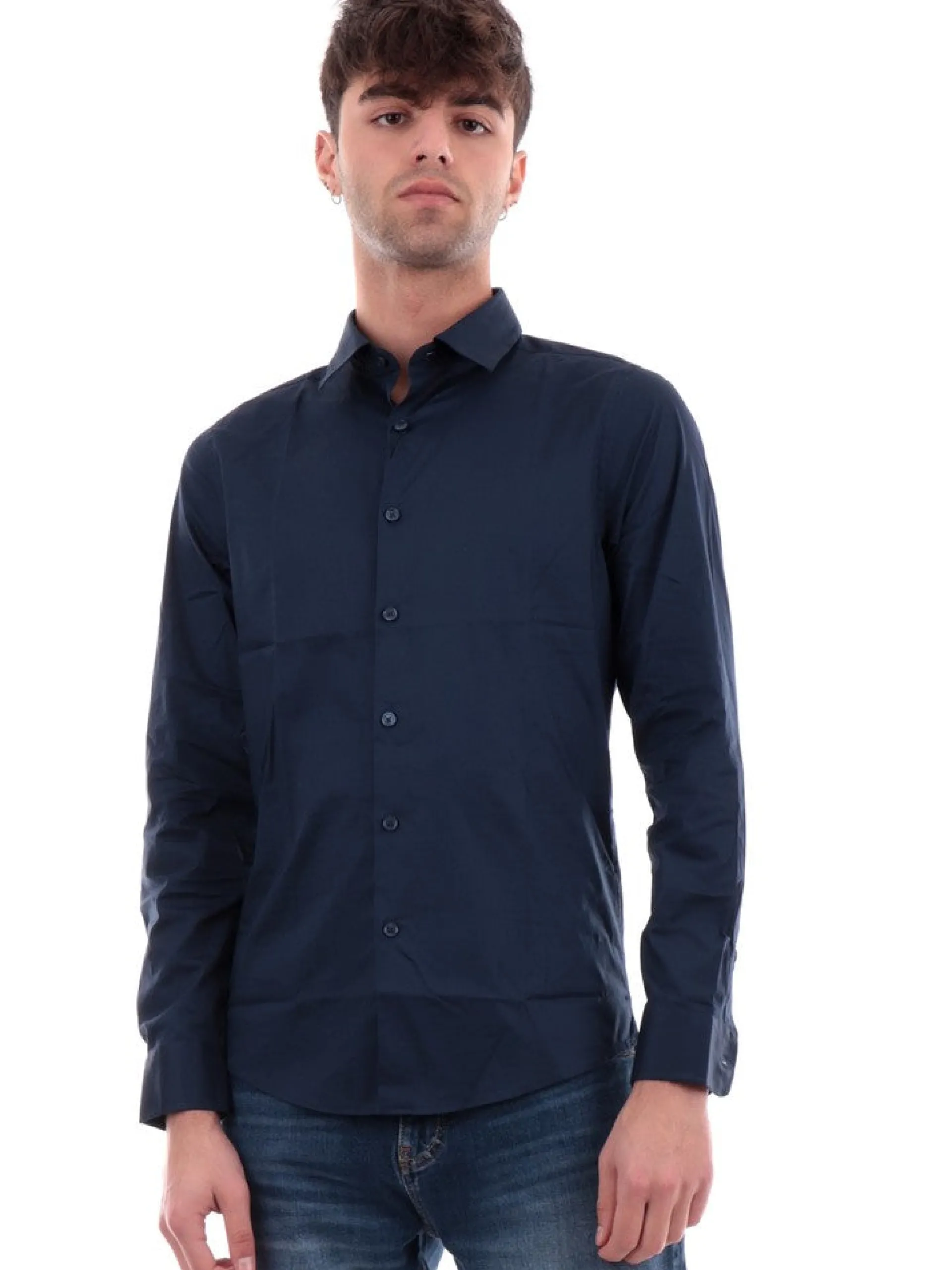 MARKUP Camicie*Camicia blu da uomo Popeline MK13001