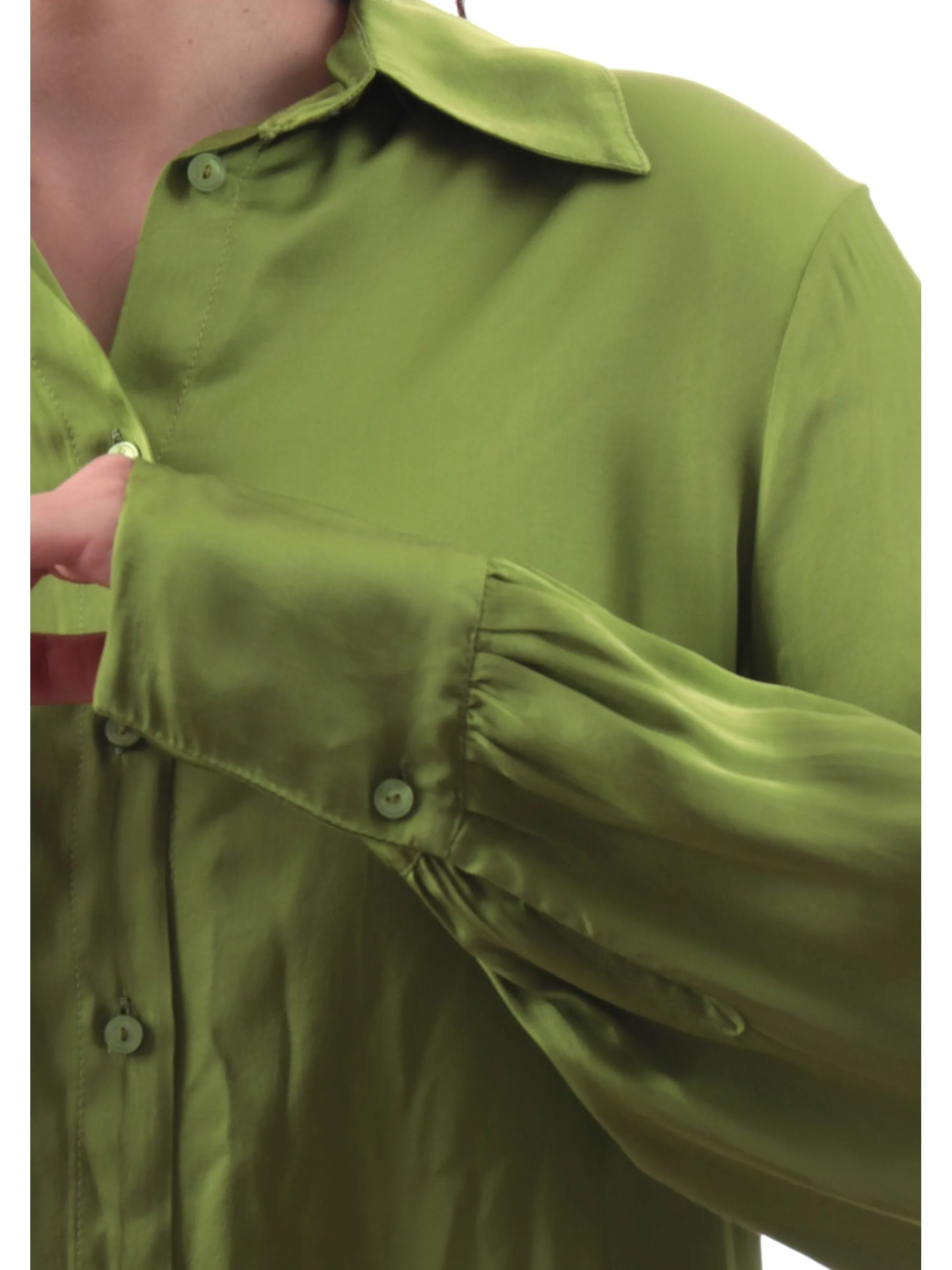 MANILA GRACE Top & Camicie*Camicia over verde da donna colletto francese C045VUMA