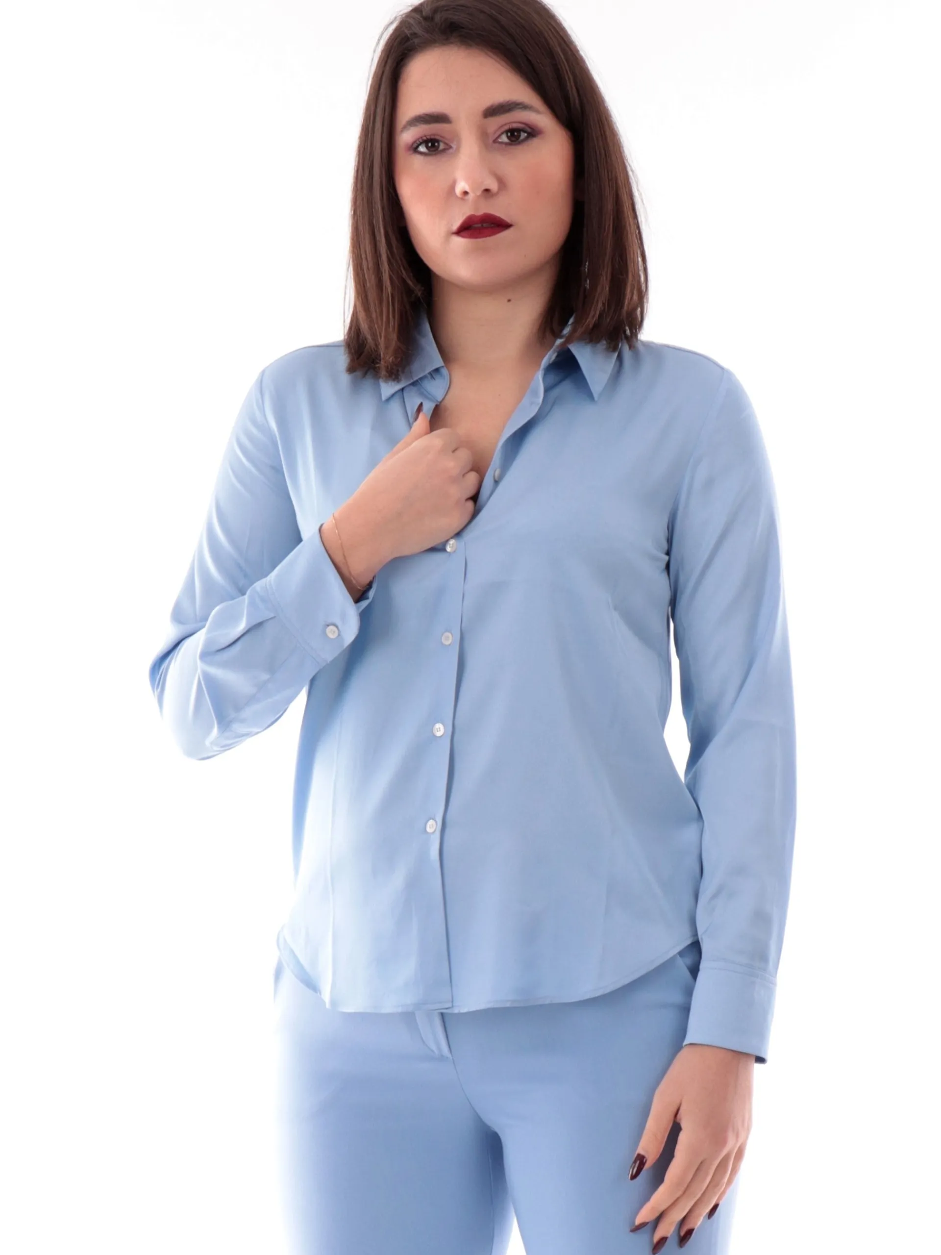 EMME MARELLA Top & Camicie*Camicia raso blu da donna Satin SONETTO