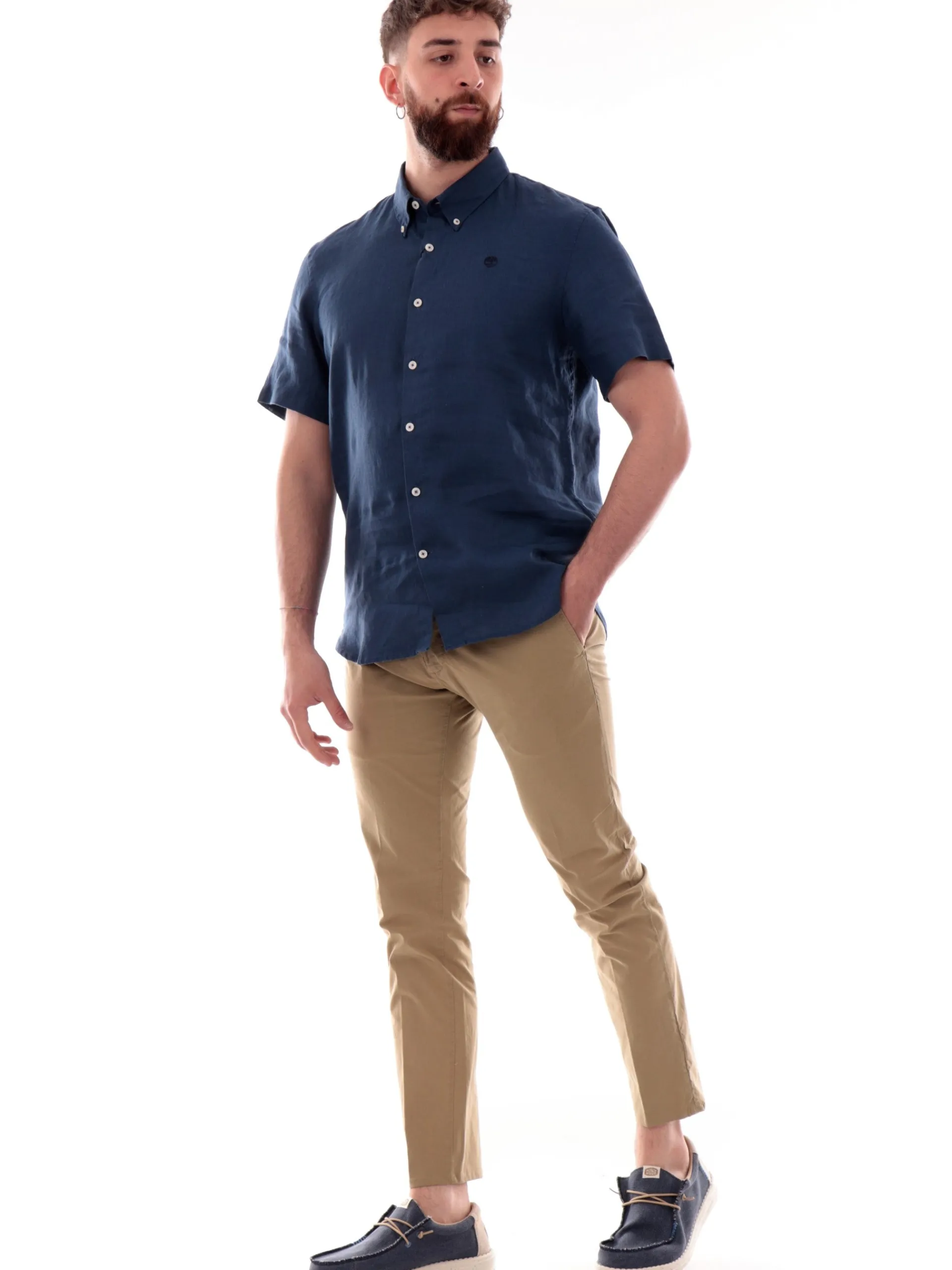 TIMBERLAND Camicie*Camicia blu da uomo maniche corte TB0A2DCC2881
