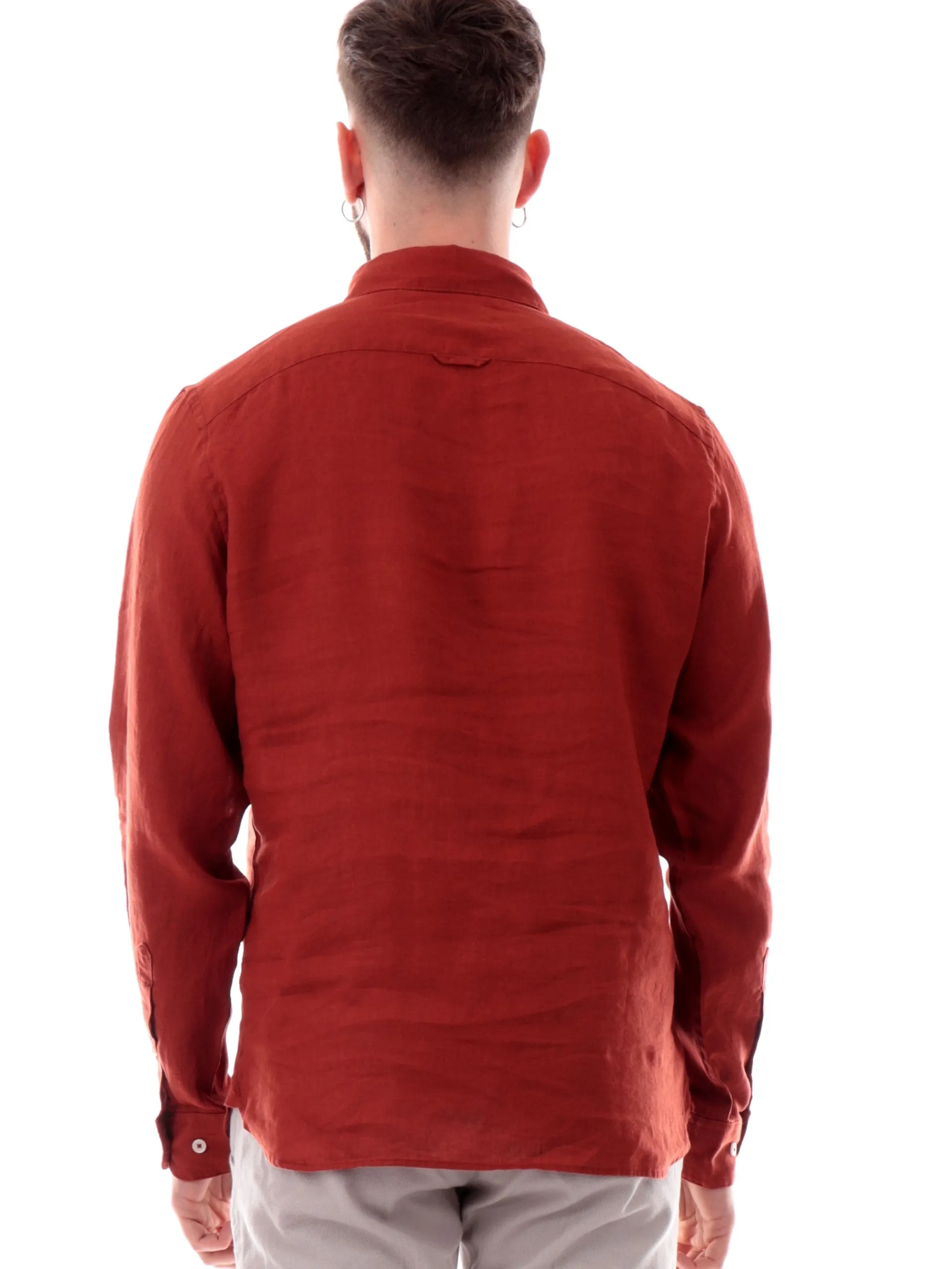 TIMBERLAND Camicie*Camicia lino bordeaux da uomo Mill Brook Linen TB0A2DC3