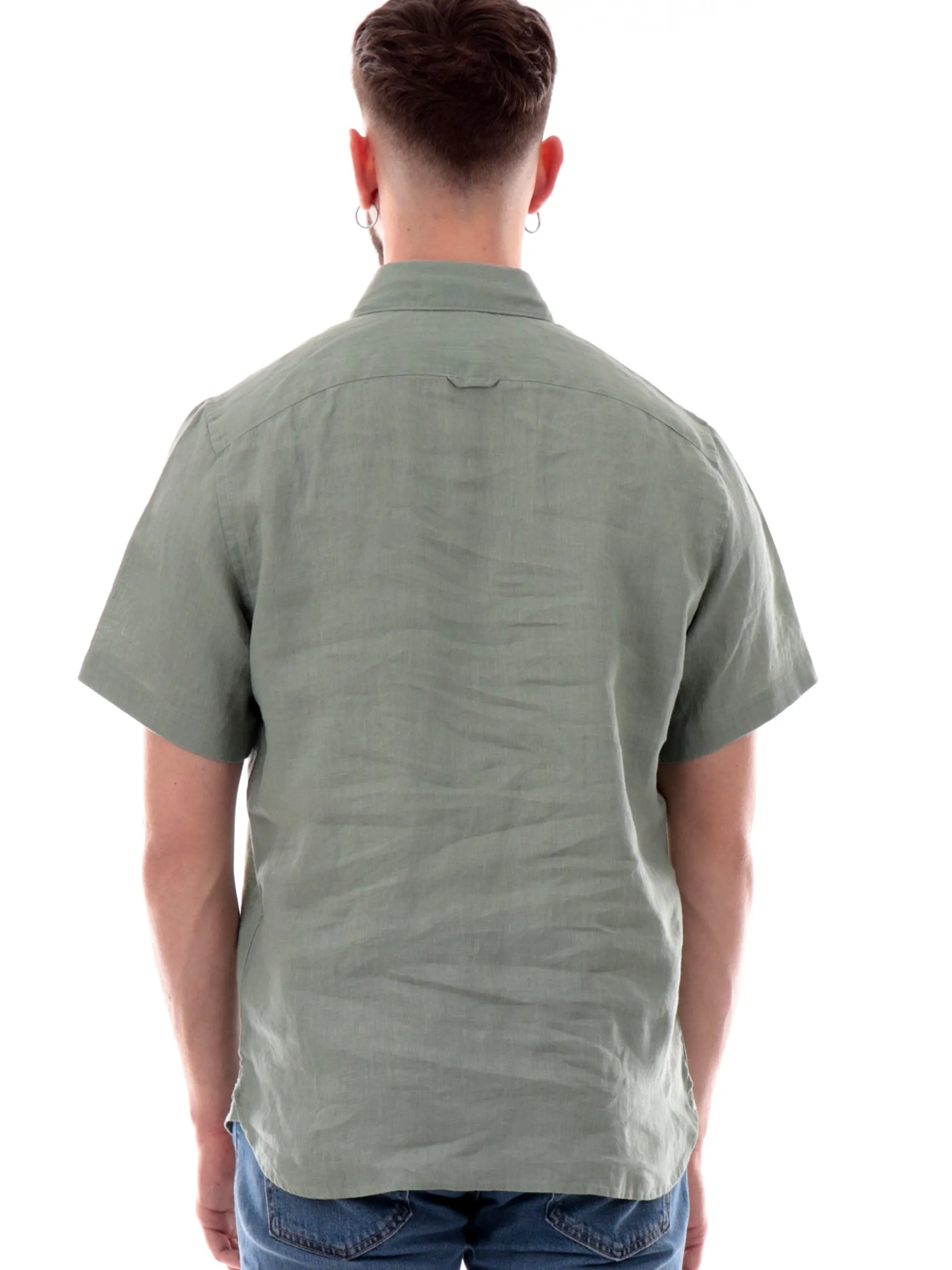 TIMBERLAND Camicie*Camicia lino verde da uomo Mill Brook TB0A2DCC
