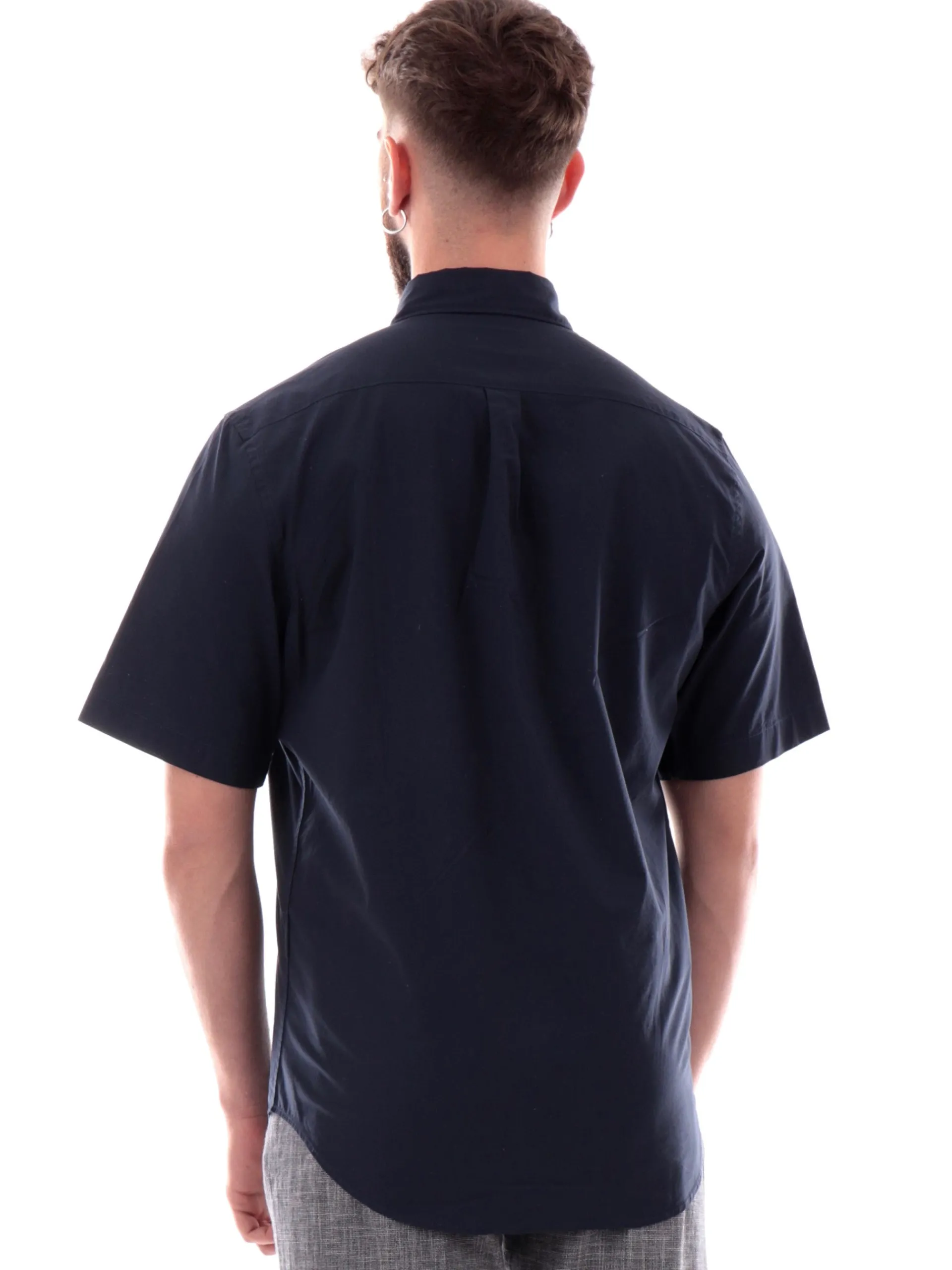 TIMBERLAND Camicie*Camicia maniche corte blu da uomo Stretch Poplin TB0A2EYE
