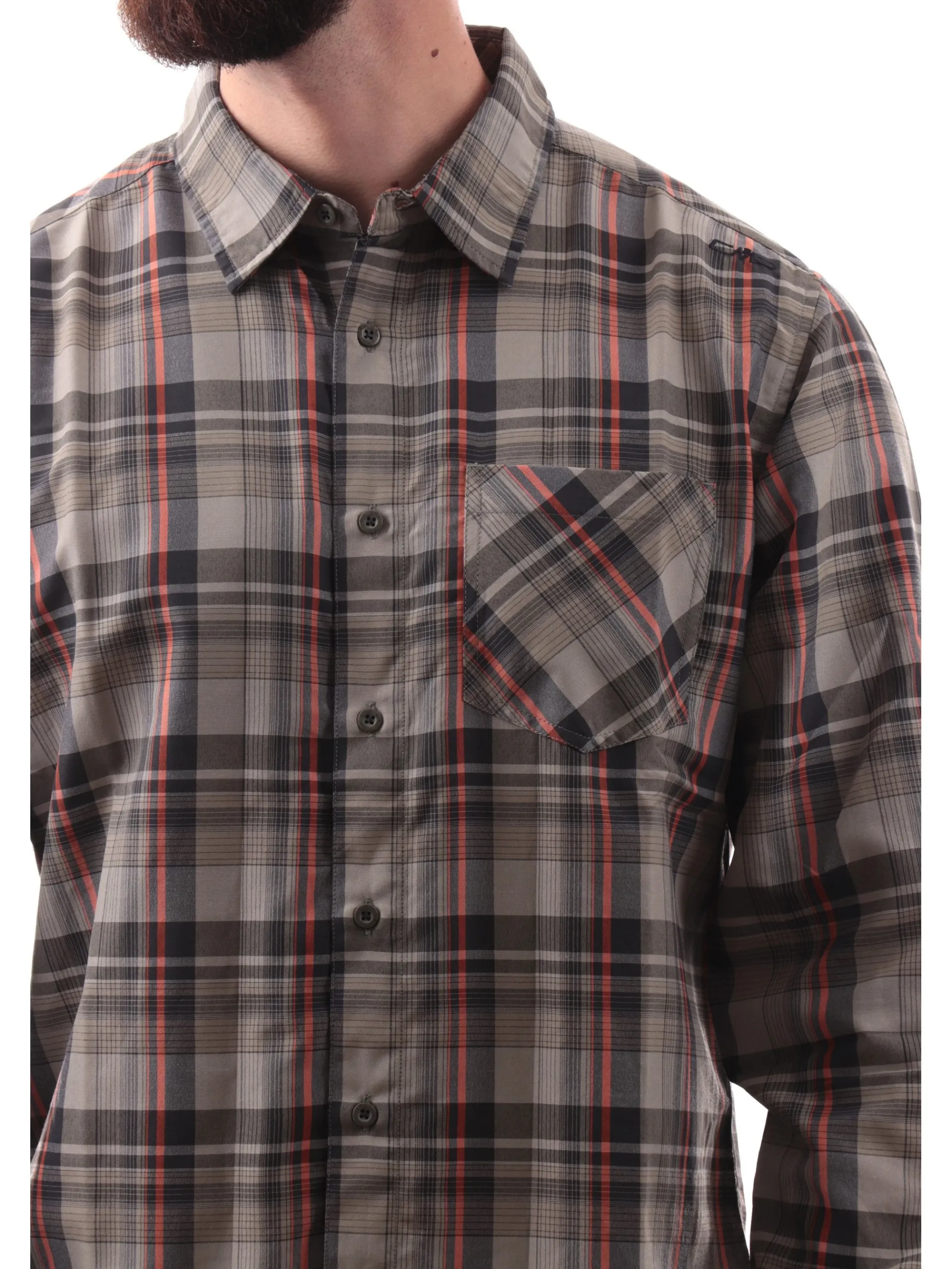 CMP Camicie*Camicia trekking verde a quadri da uomo tecnica 30T9927