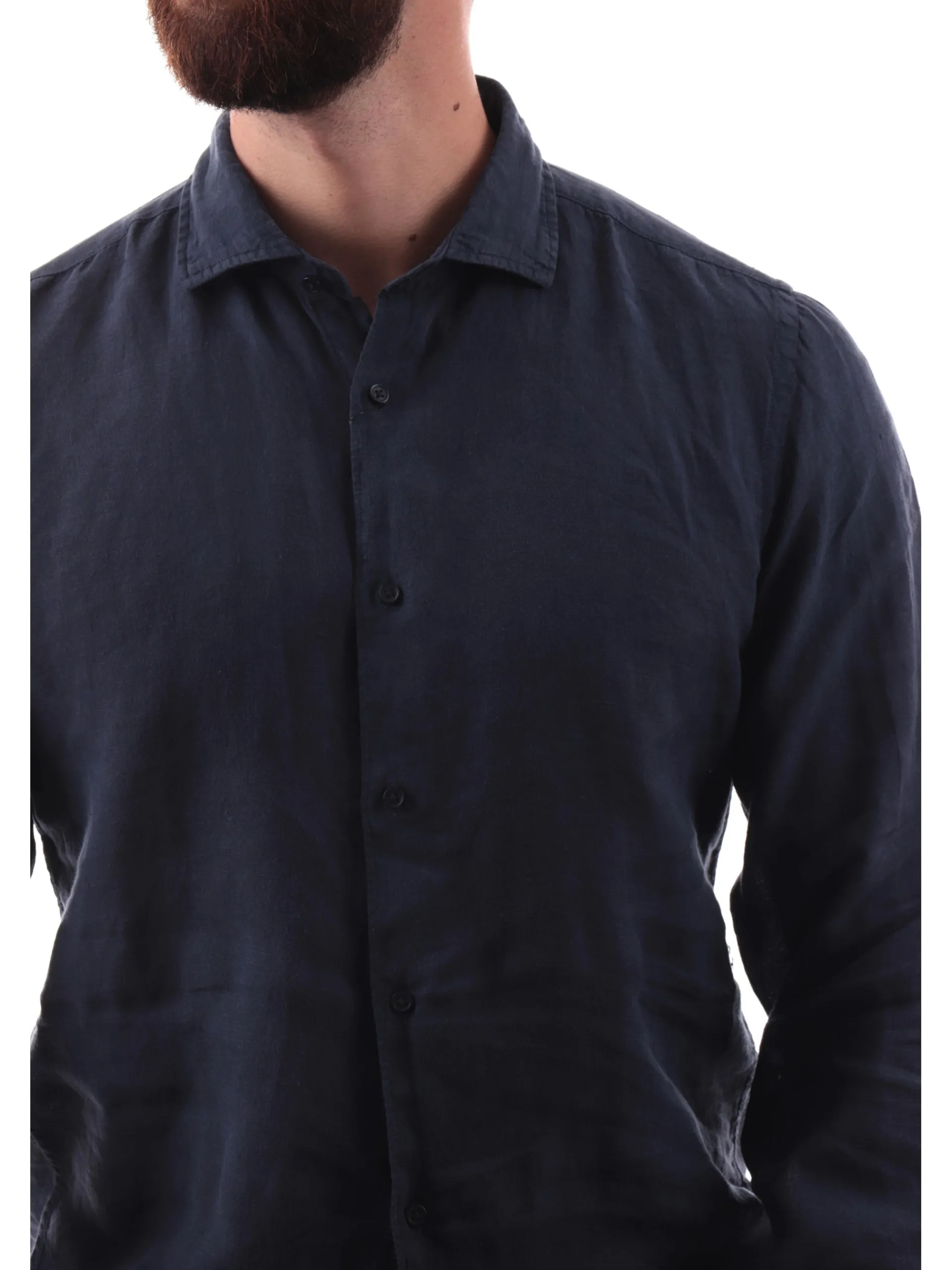 MANIFATTURA BORGHESE Camicie*Camicia uomo Lino Borghese blu 5SCA0109LI101MN