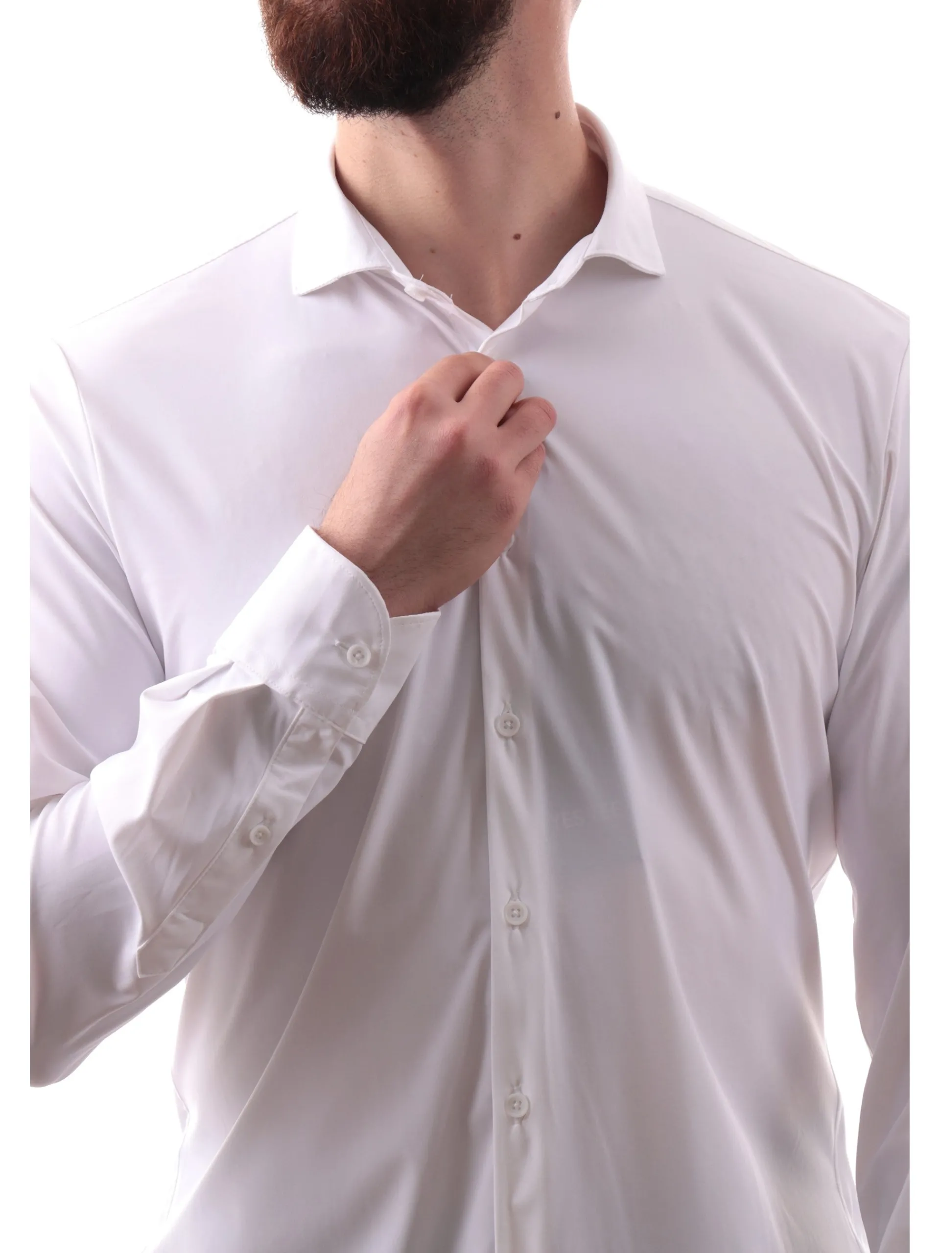 YES ZEE Camicie*Camicia bianca da uomo elasticizzata C505OQ000