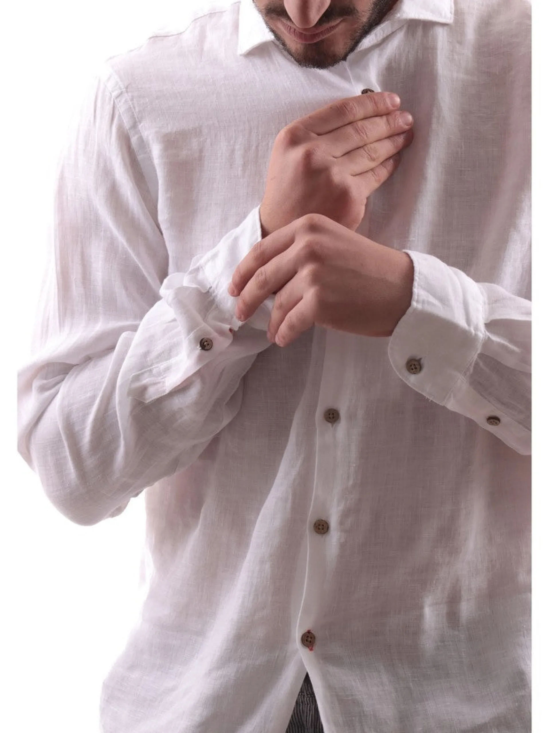 YES ZEE Camicie*Camicia bianca da uomo Camicia Collo Piccolo Francese C505UP00